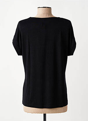 Tricou elasticitate mâneci scurte negru TELMAIL femeie