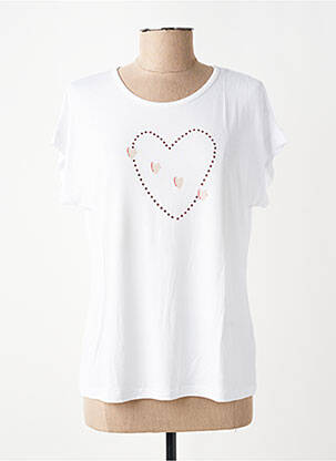 Tricou elasticitate mâneci scurte alb TELMAIL femeie