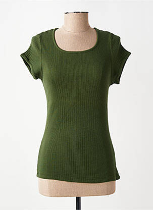 Tricou elasticitate mâneci scurte verde MALOKA femeie