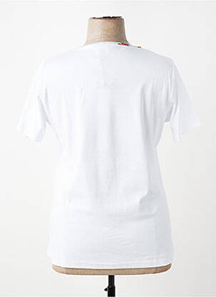Tricou serigrafie flockată mâneci scurte alb TELMAIL femeie