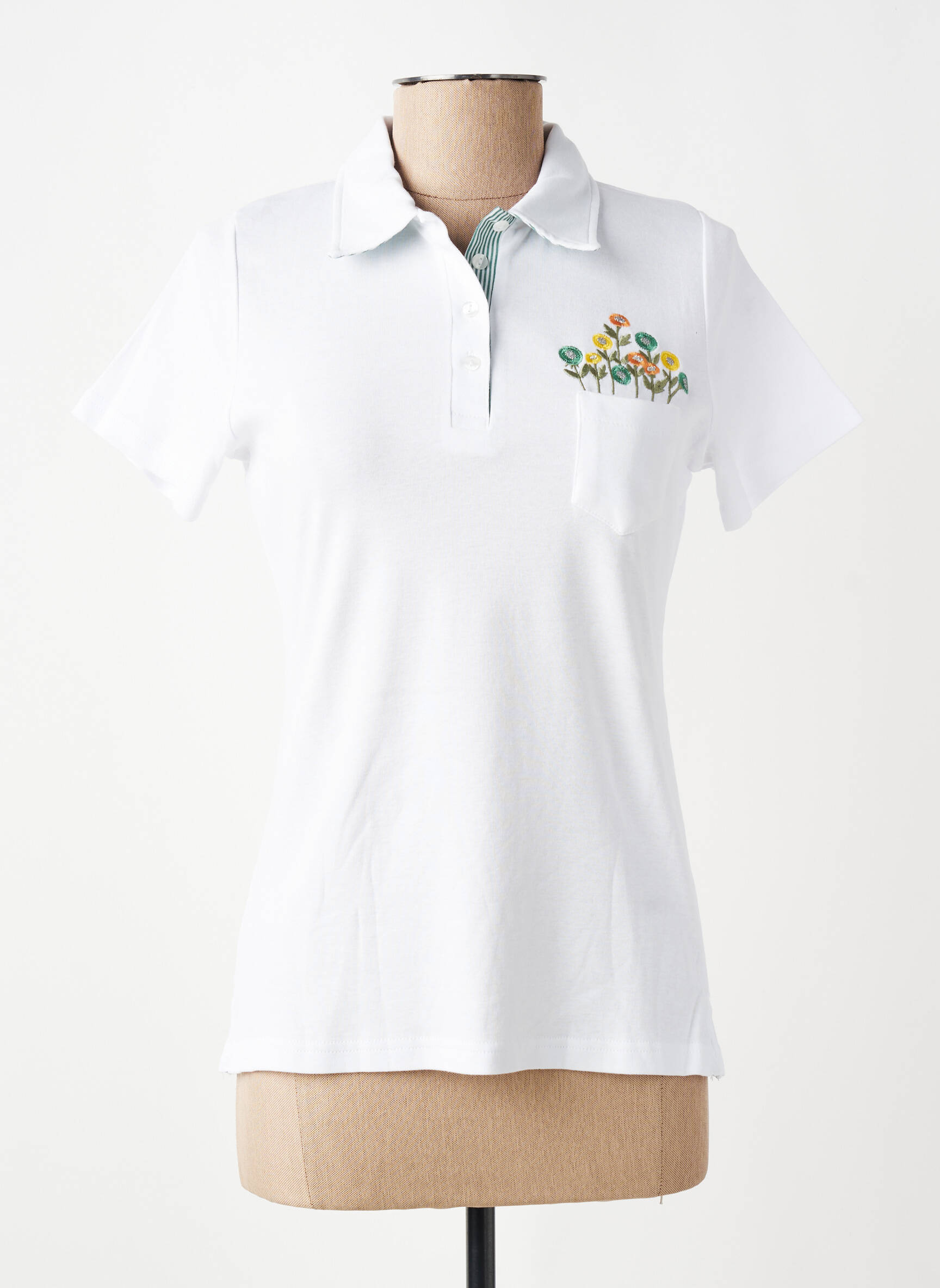 Tricou elasticitate mâneci scurte alb TELMAIL femeie