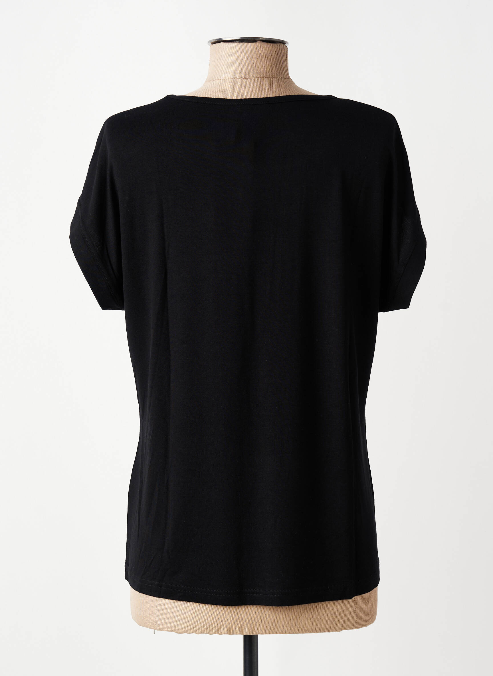 Tricou elasticitate mâneci scurte negru TELMAIL femeie