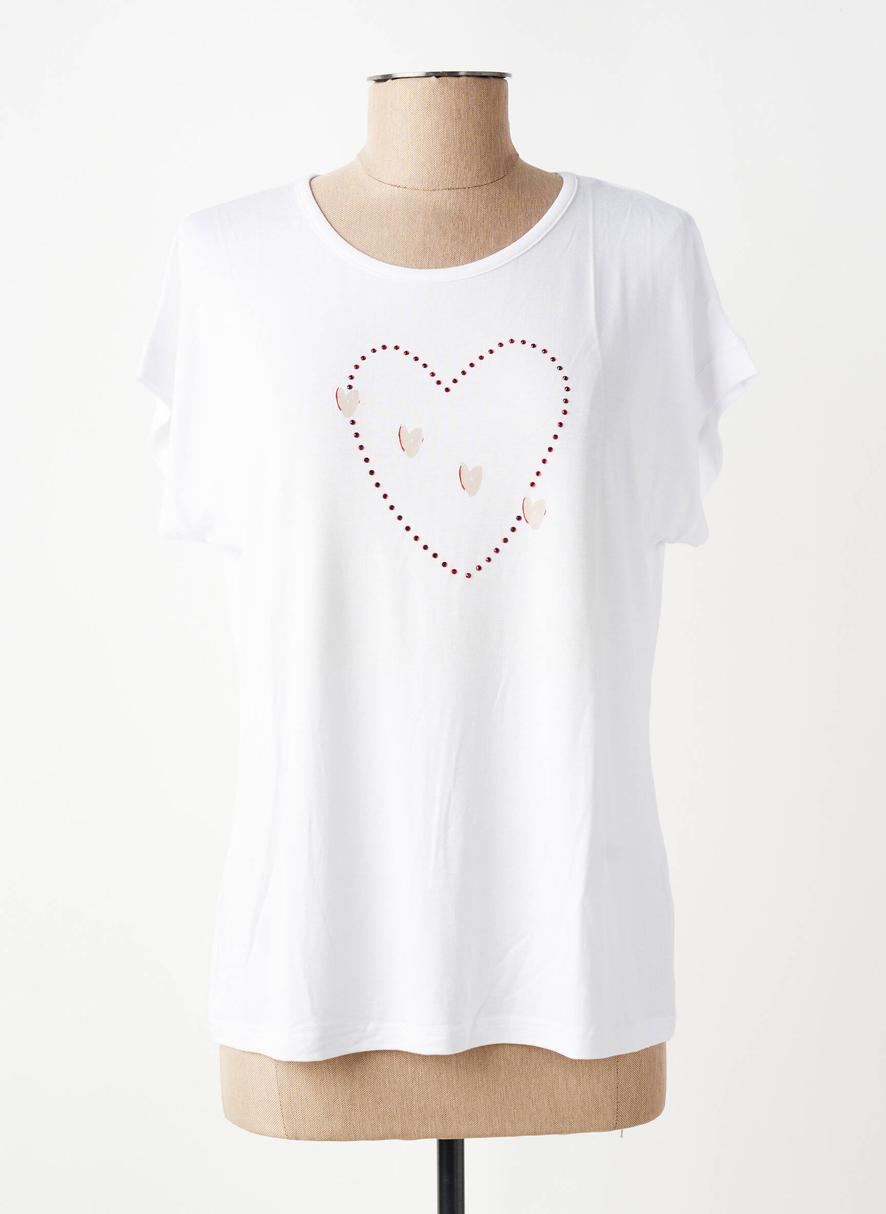 Tricou elasticitate mâneci scurte alb TELMAIL femeie
