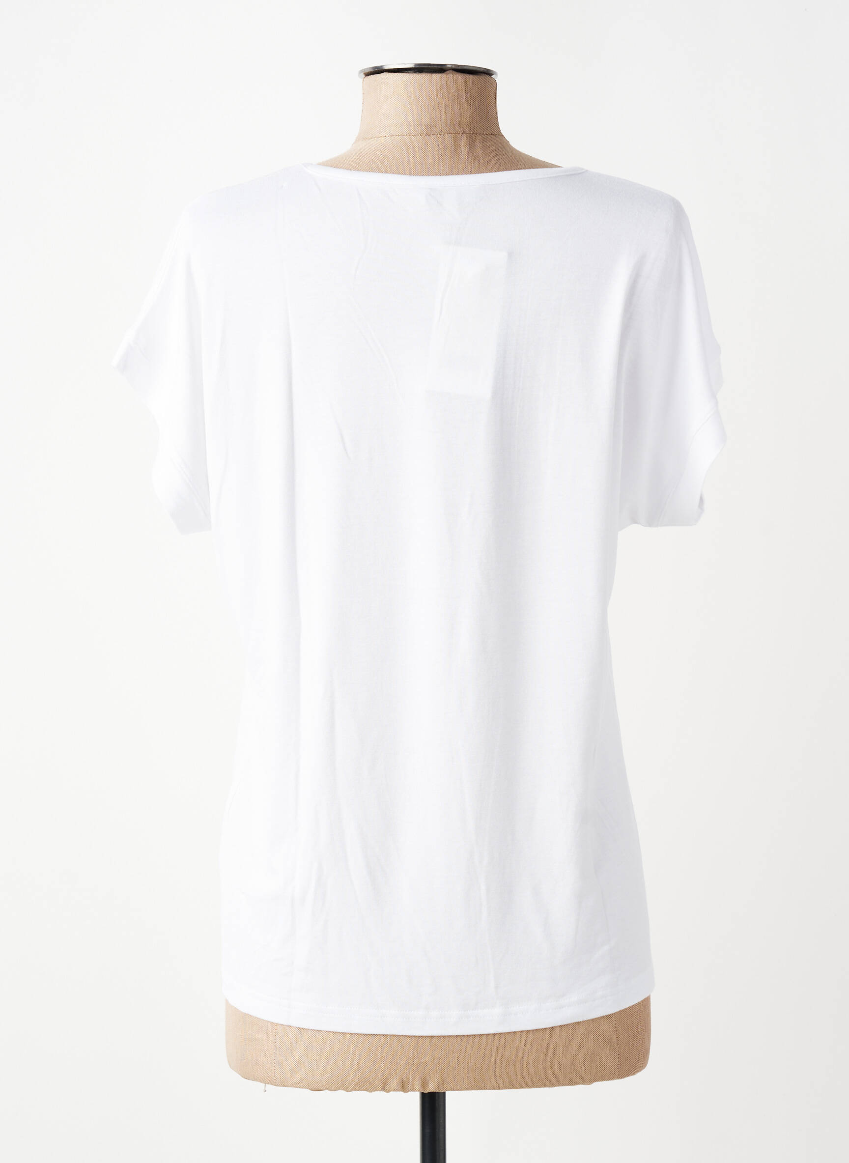 Tricou elasticitate mâneci scurte alb TELMAIL femeie