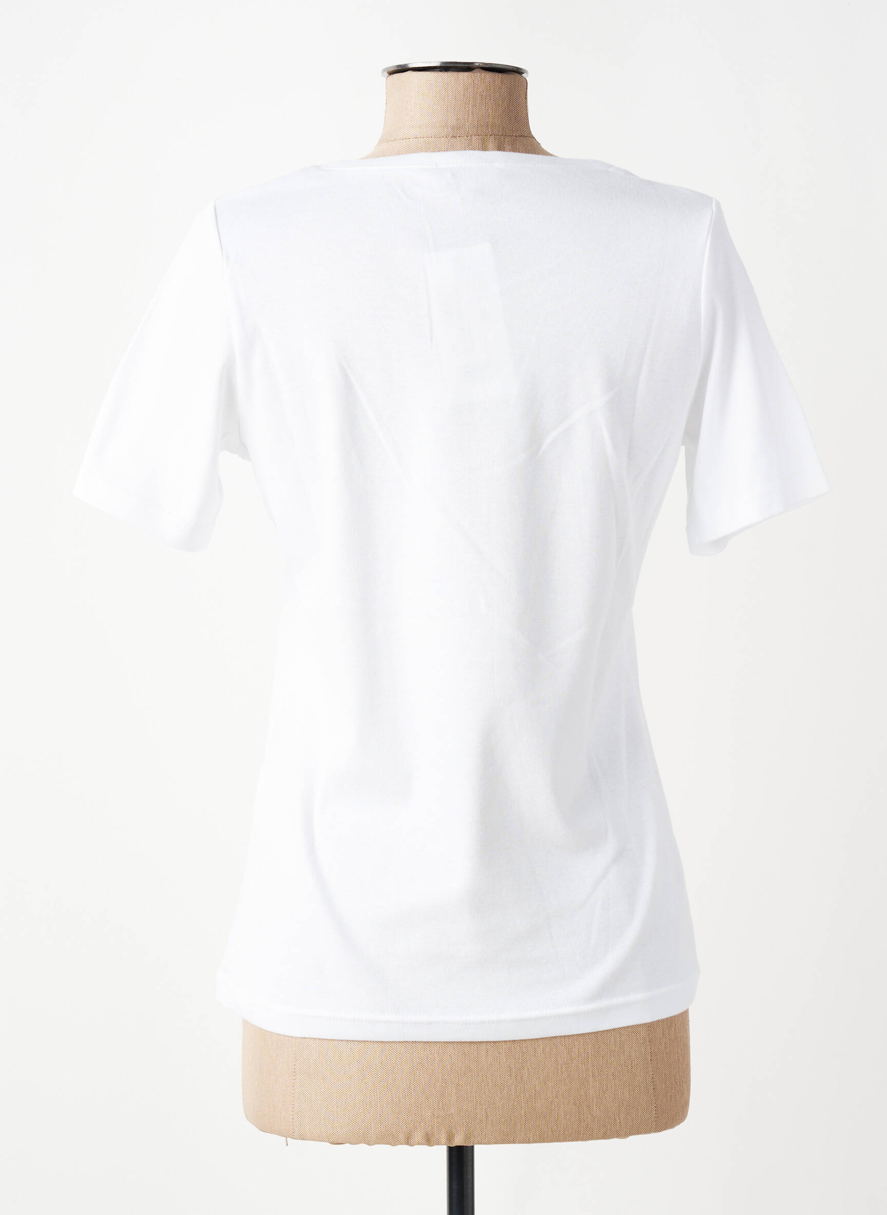 Tricou serigrafie cu strasuri mâneci scurte alb TELMAIL femeie