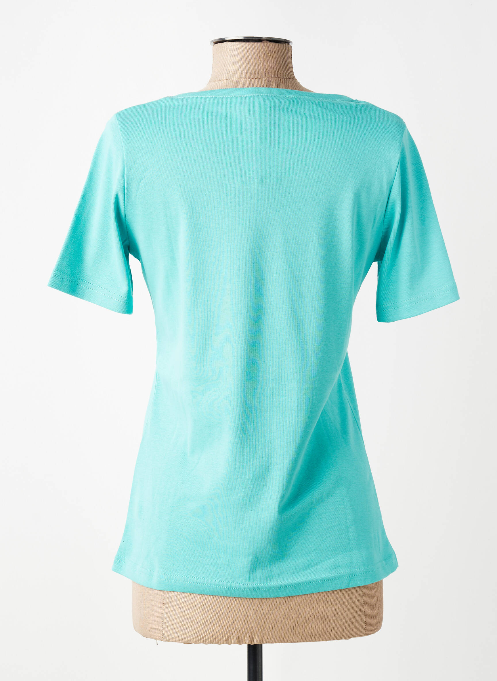 Tricou serigrafie cu strasuri mâneci scurte albastru TELMAIL femeie