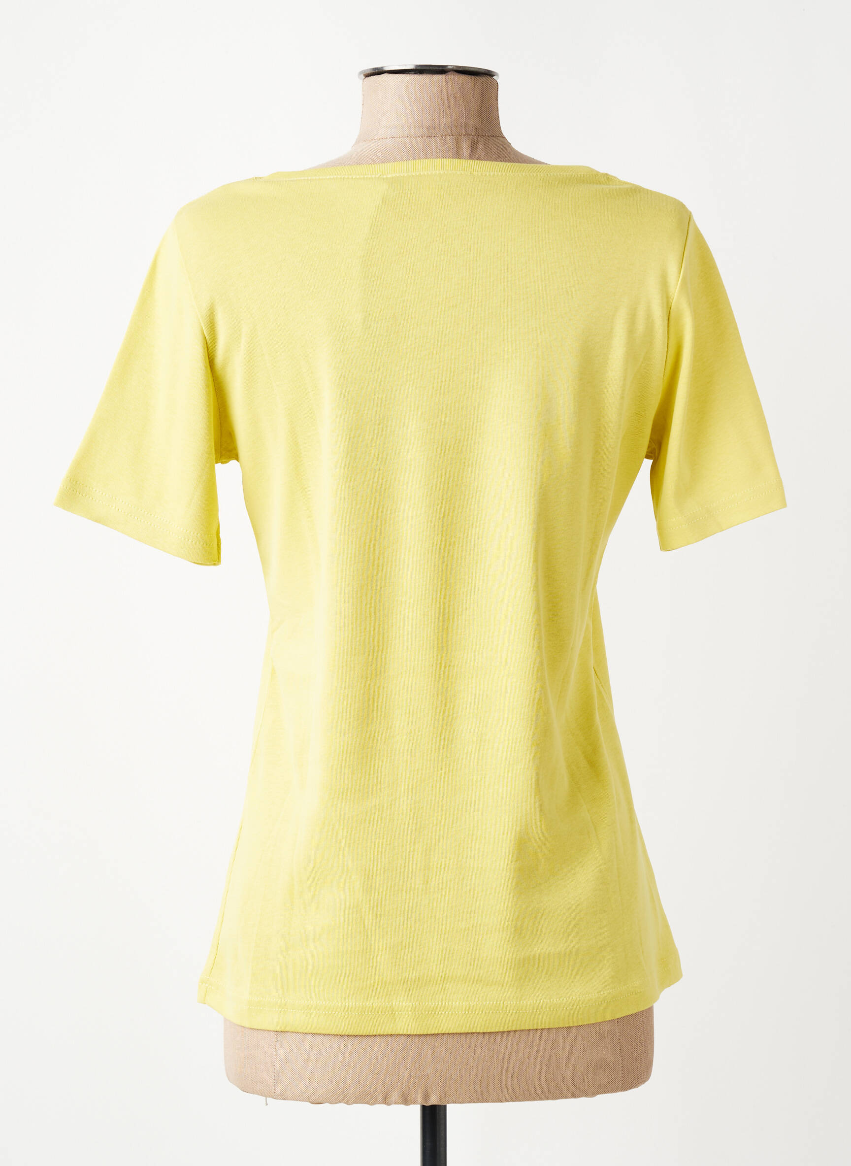 Tricou serigrafie cu strasuri mâneci scurte galben TELMAIL femeie