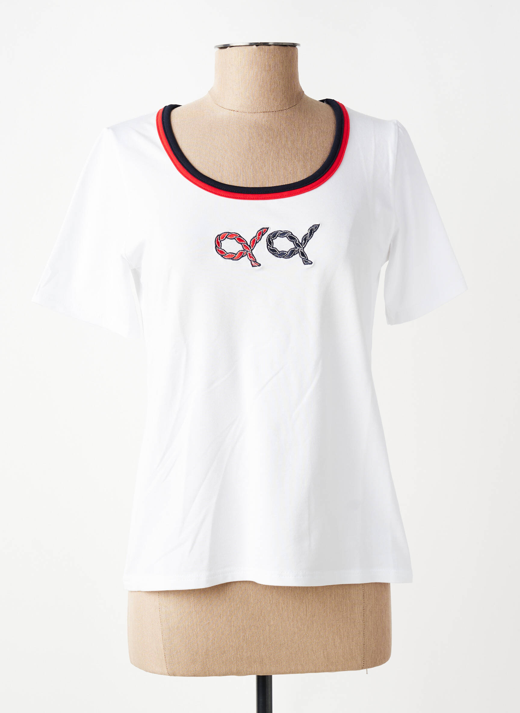 Tricou elasticitate mâneci scurte alb TELMAIL femeie