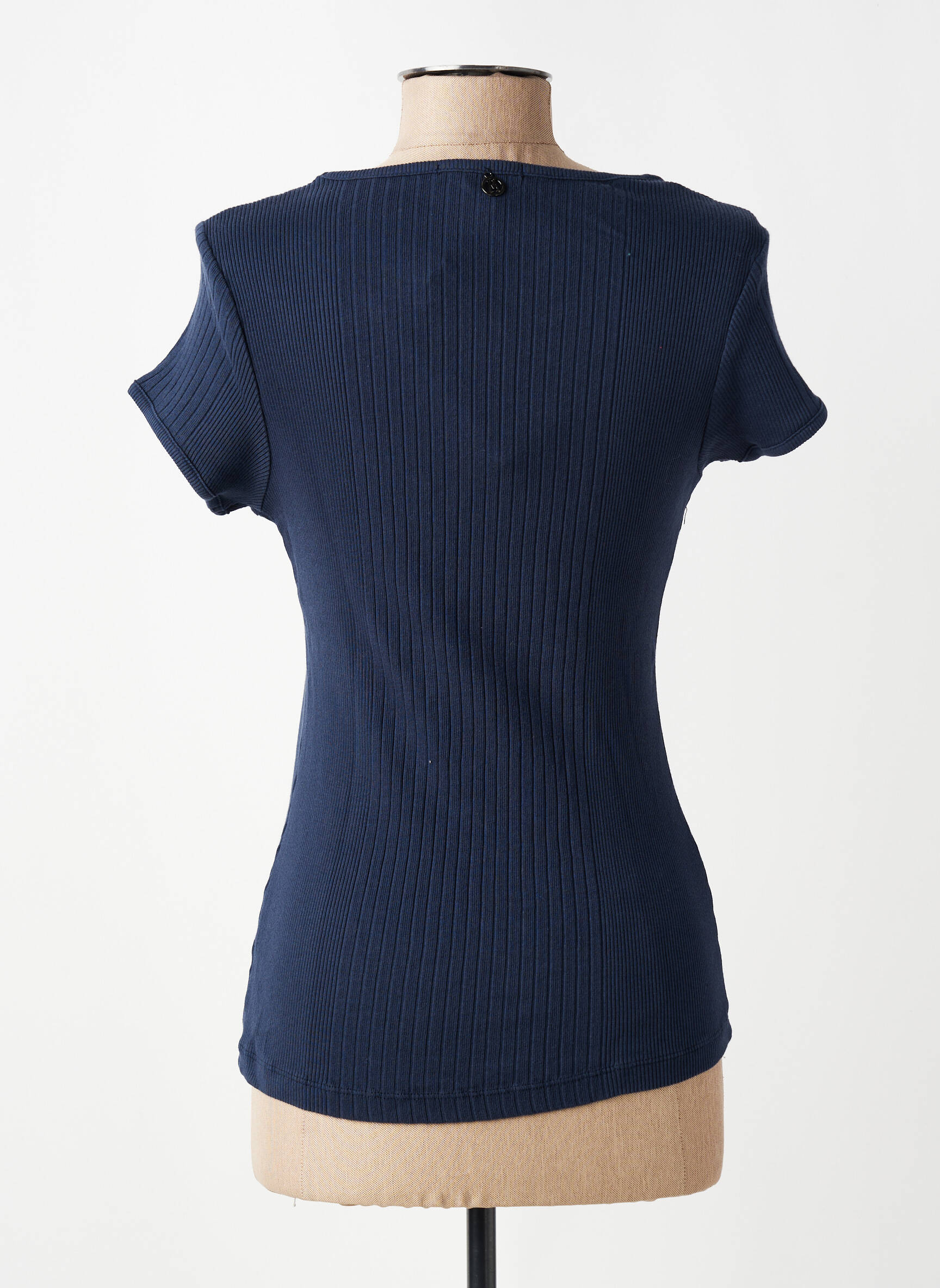 Tricou elasticitate mâneci scurte albastru MALOKA femeie