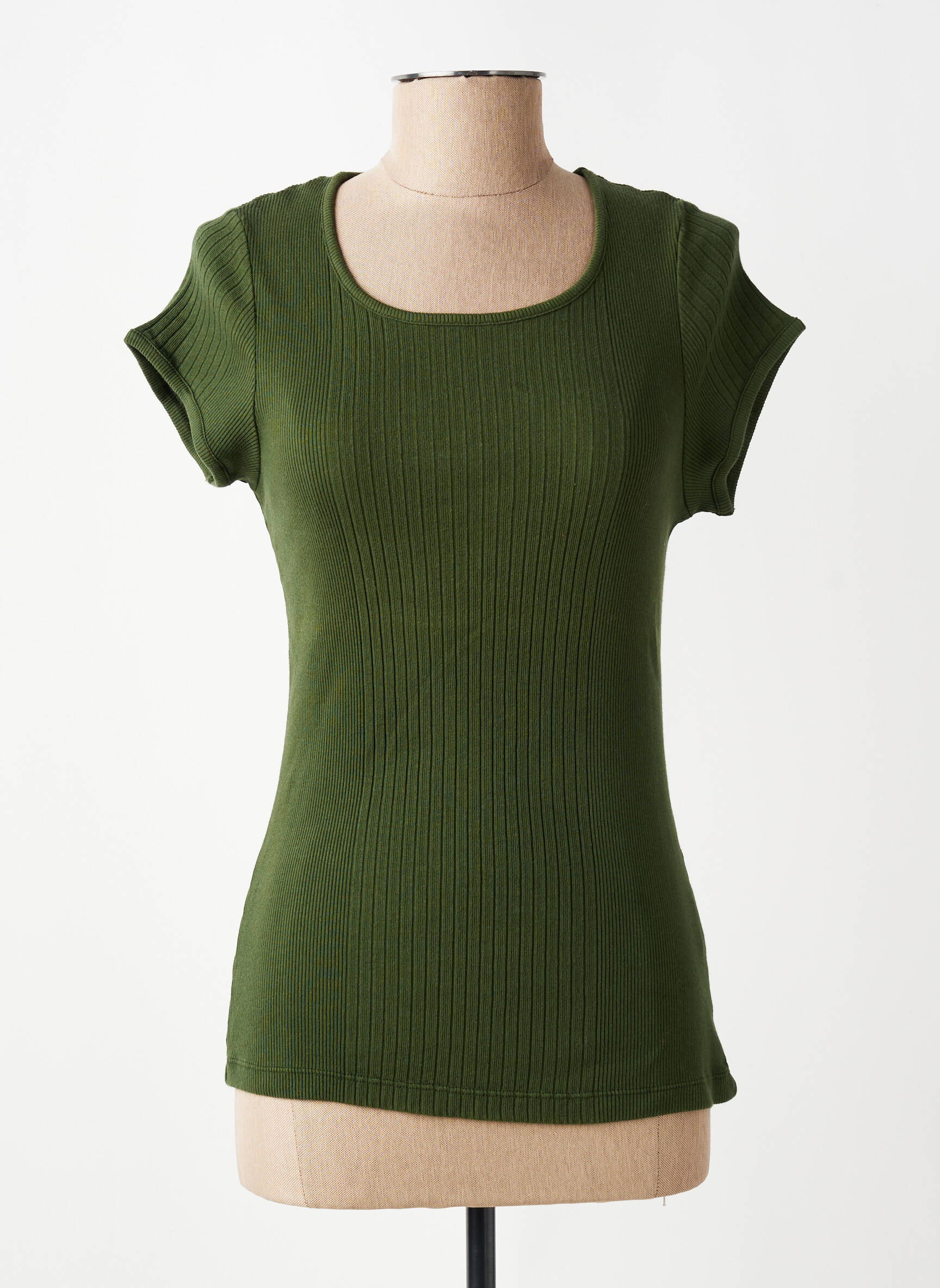 Tricou elasticitate mâneci scurte verde MALOKA femeie