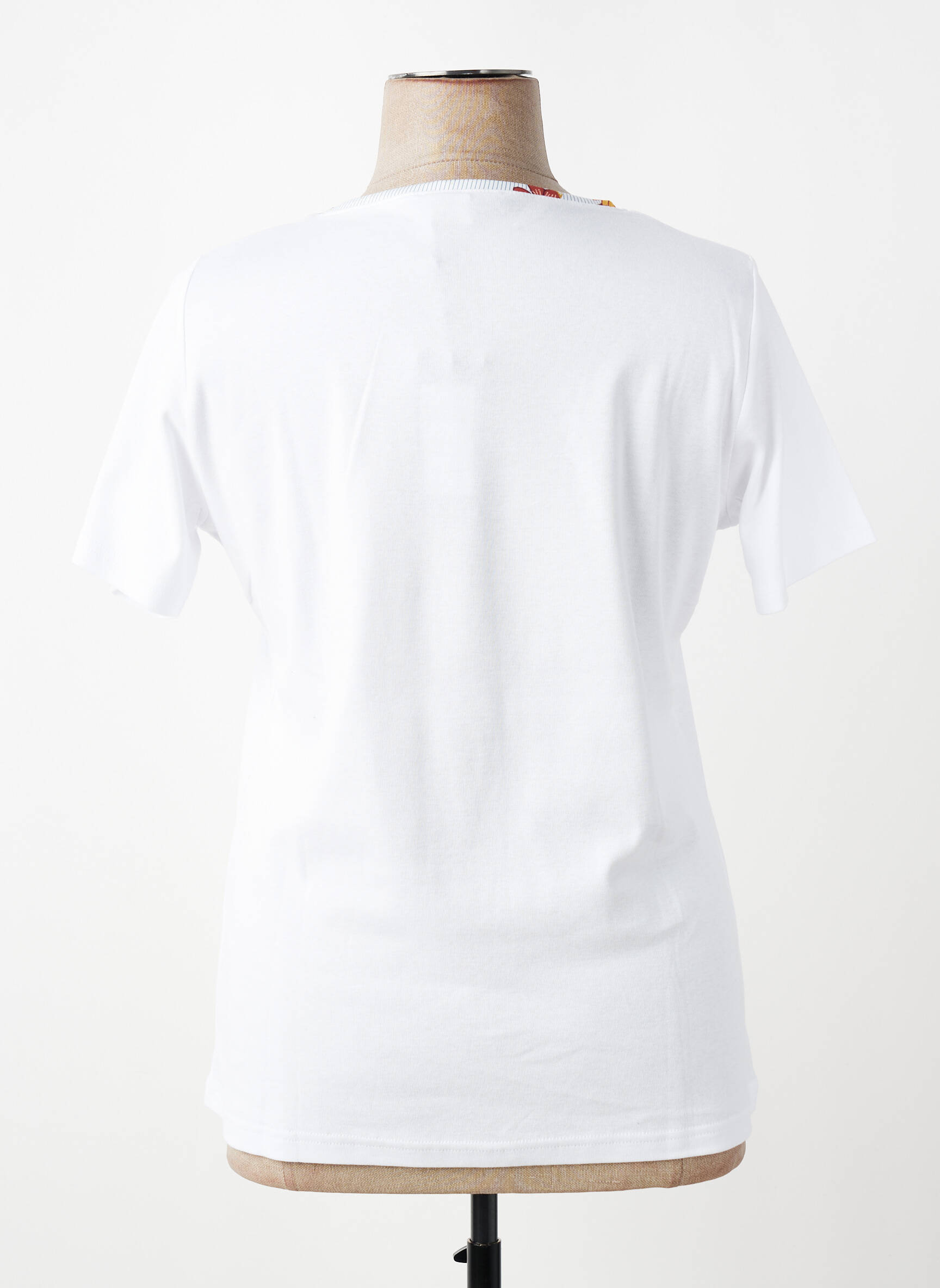 Tricou serigrafie flockată mâneci scurte alb TELMAIL femeie