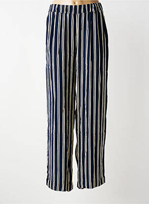 Pantalon drept țesătură crep talie înaltă albastru MASAI femeie
