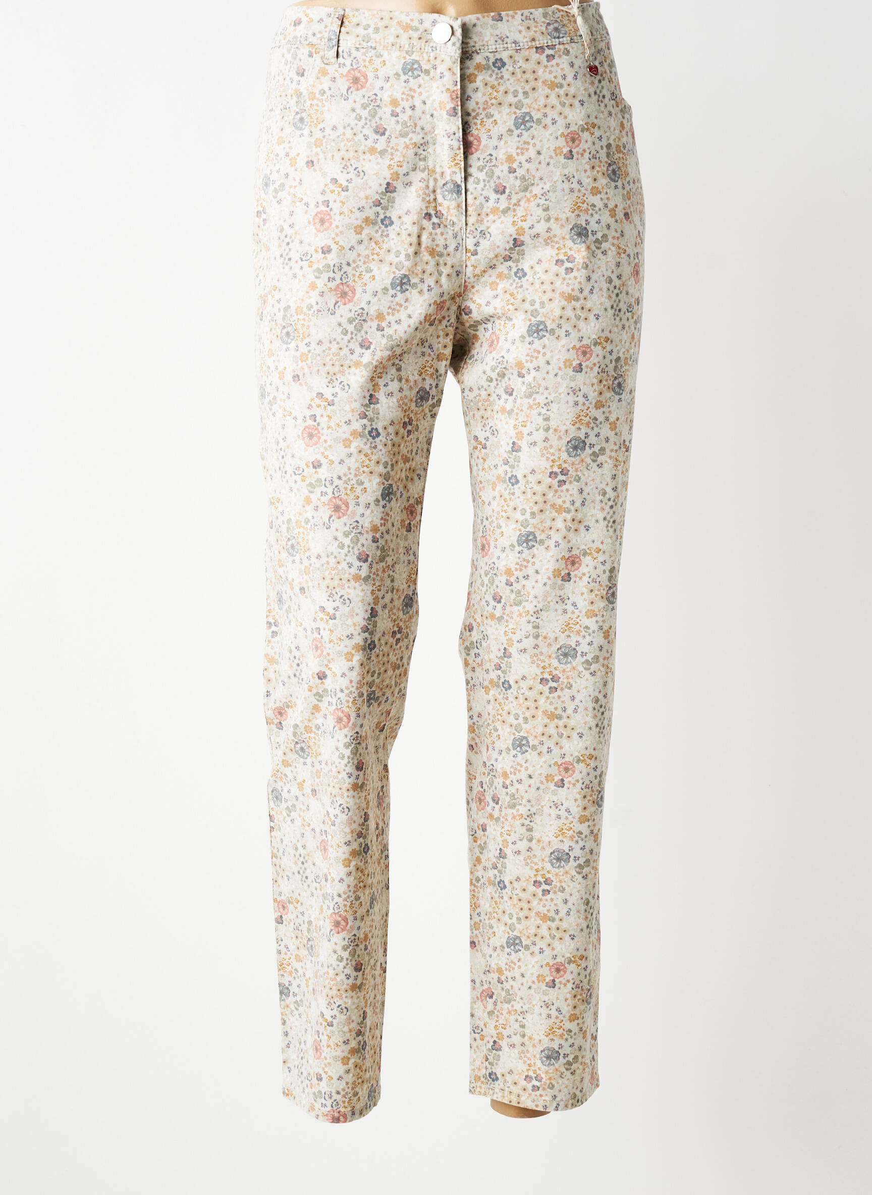 Pantalon slim talie elastică mărime normală bej TONI femeie