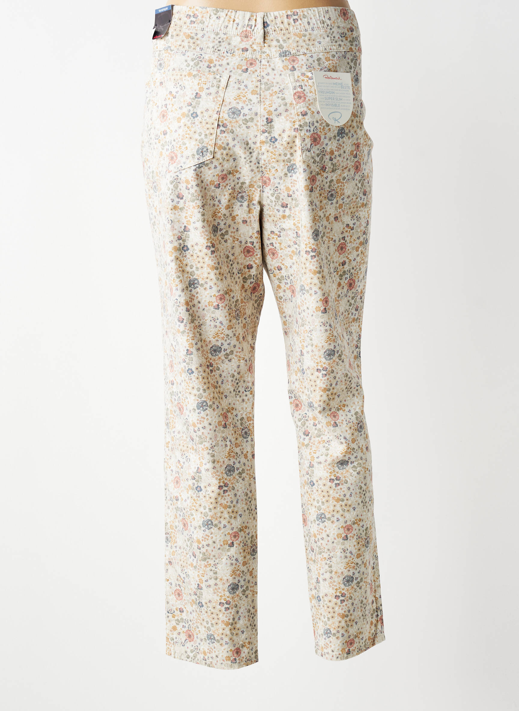Pantalon slim talie elastică mărime normală bej TONI femeie