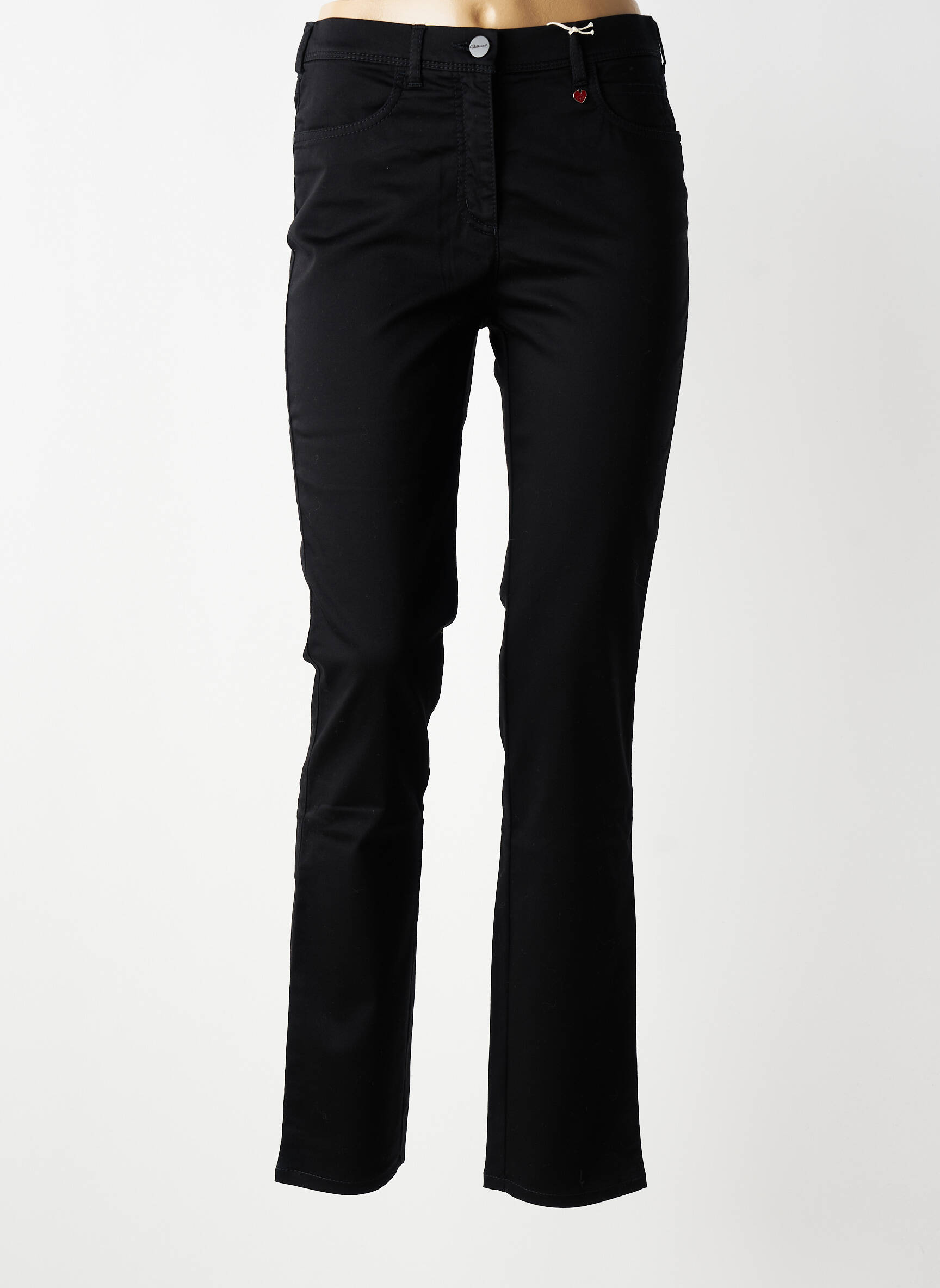 Pantalon slim talie elastică mărime normală negru TONI femeie