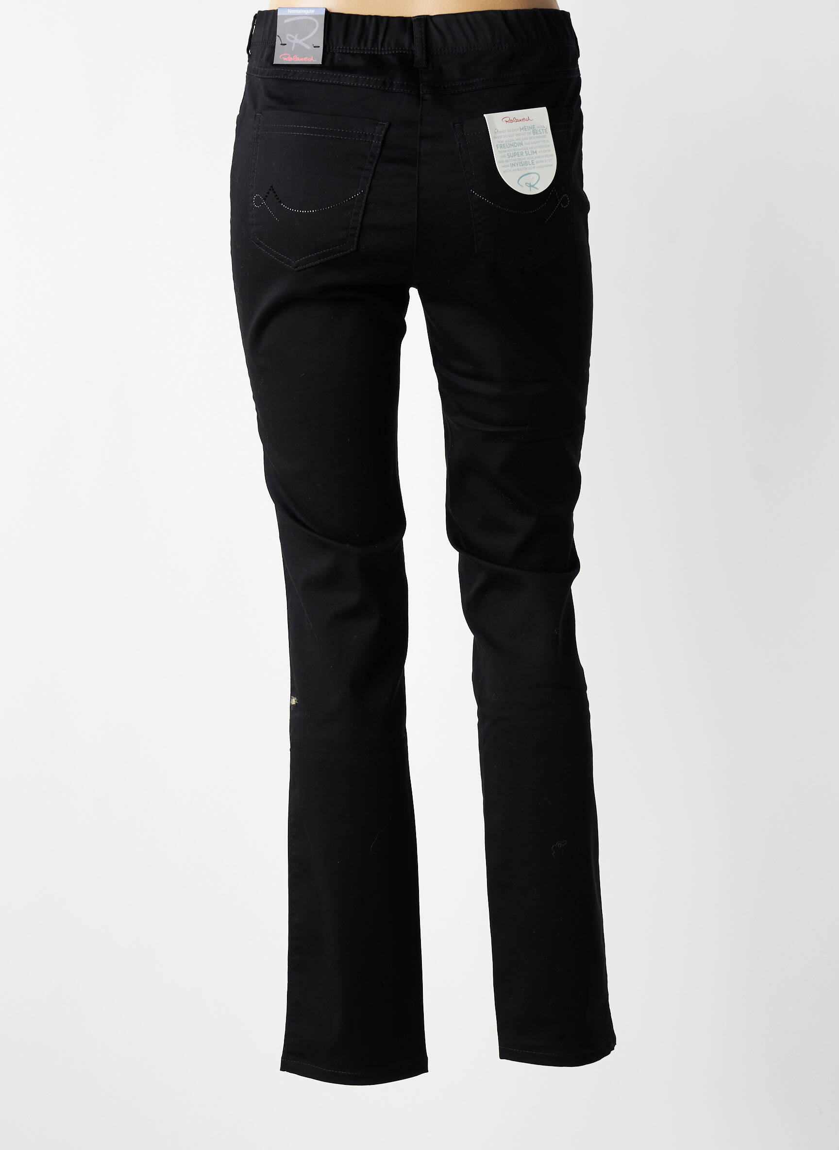 Pantalon slim talie elastică mărime normală negru TONI femeie