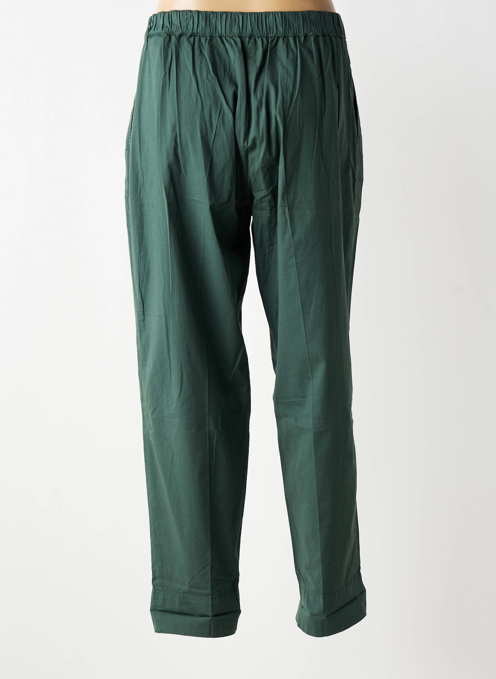Pantalon drept talie cu cleme talie înaltă verde MES SOEURS ET MOI femeie