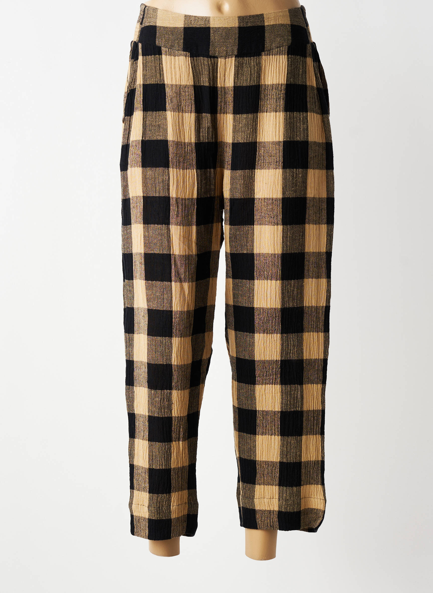 Pantalon 7/8 talie elastică bej MASAI femeie
