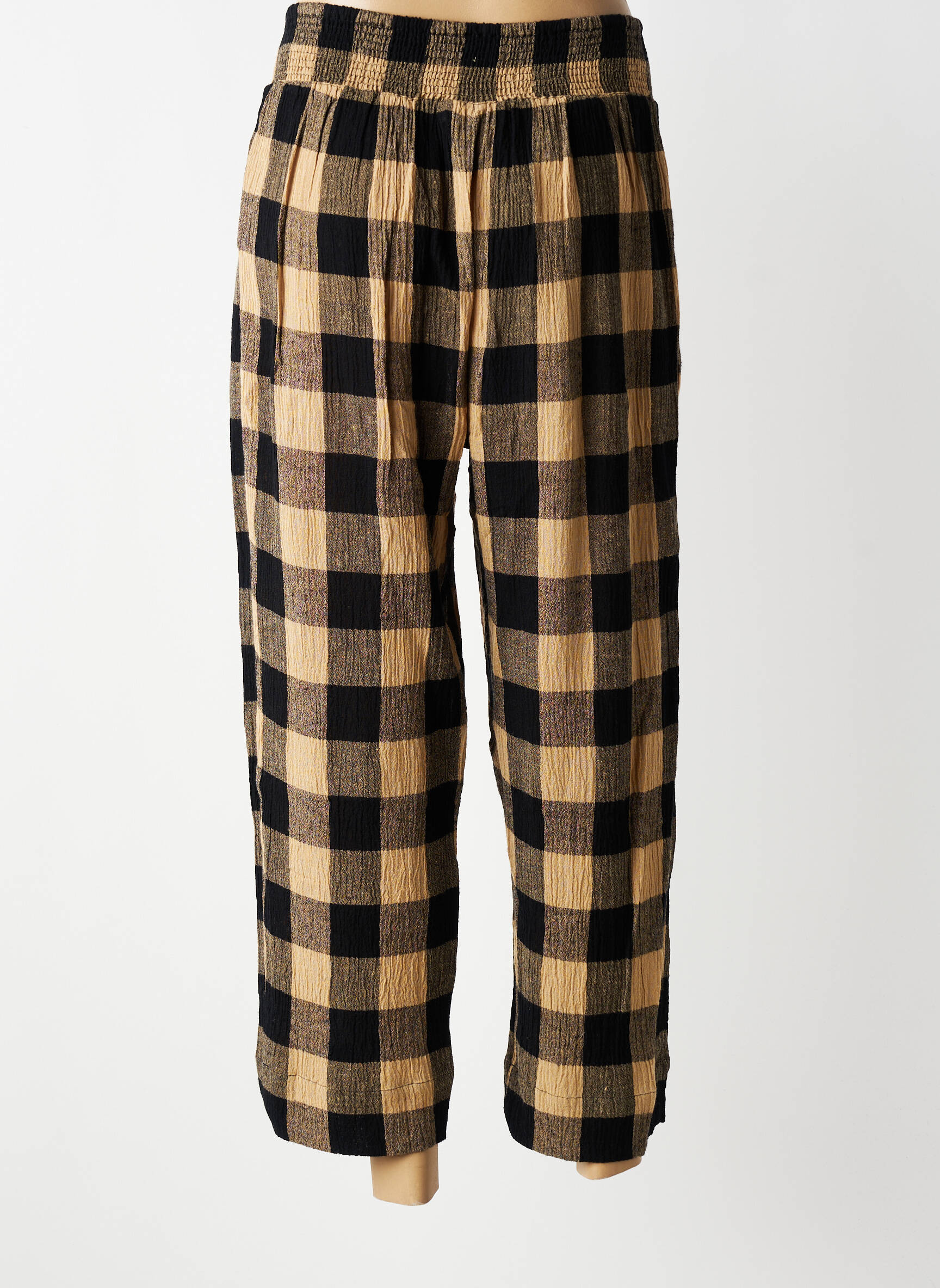 Pantalon 7/8 talie elastică bej MASAI femeie