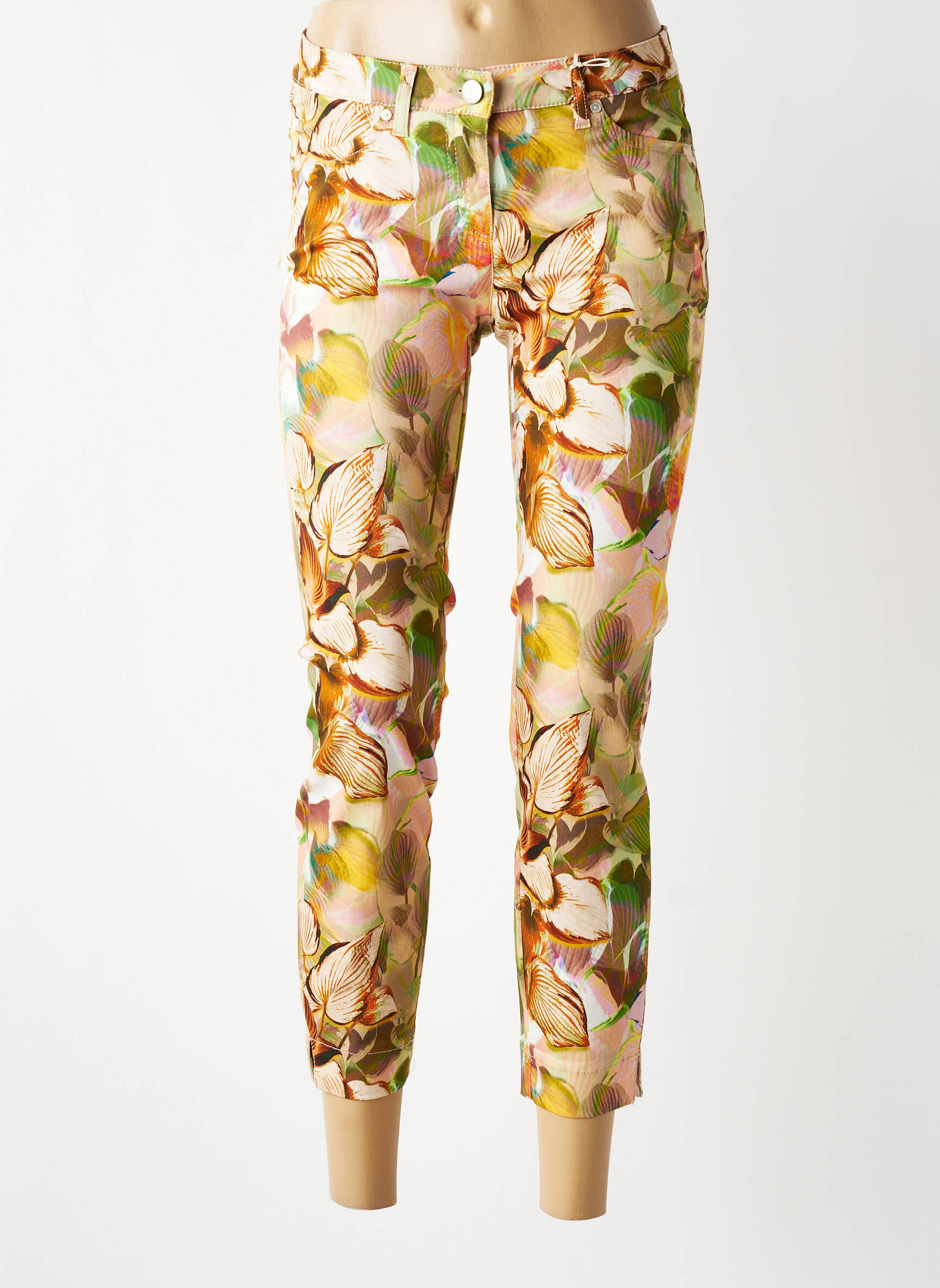 Pantalon 7/8 țesătură poplin mărime normală maro TONI femeie