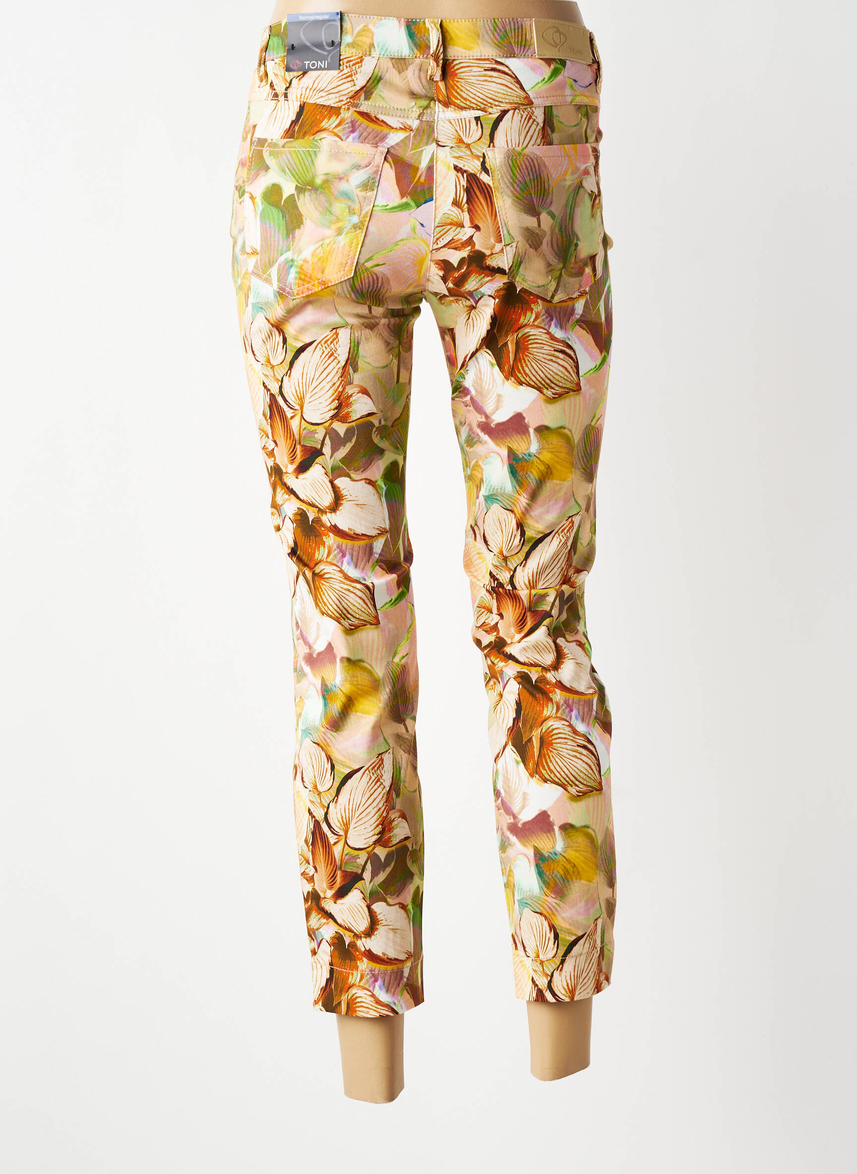 Pantalon 7/8 țesătură poplin mărime normală maro TONI femeie