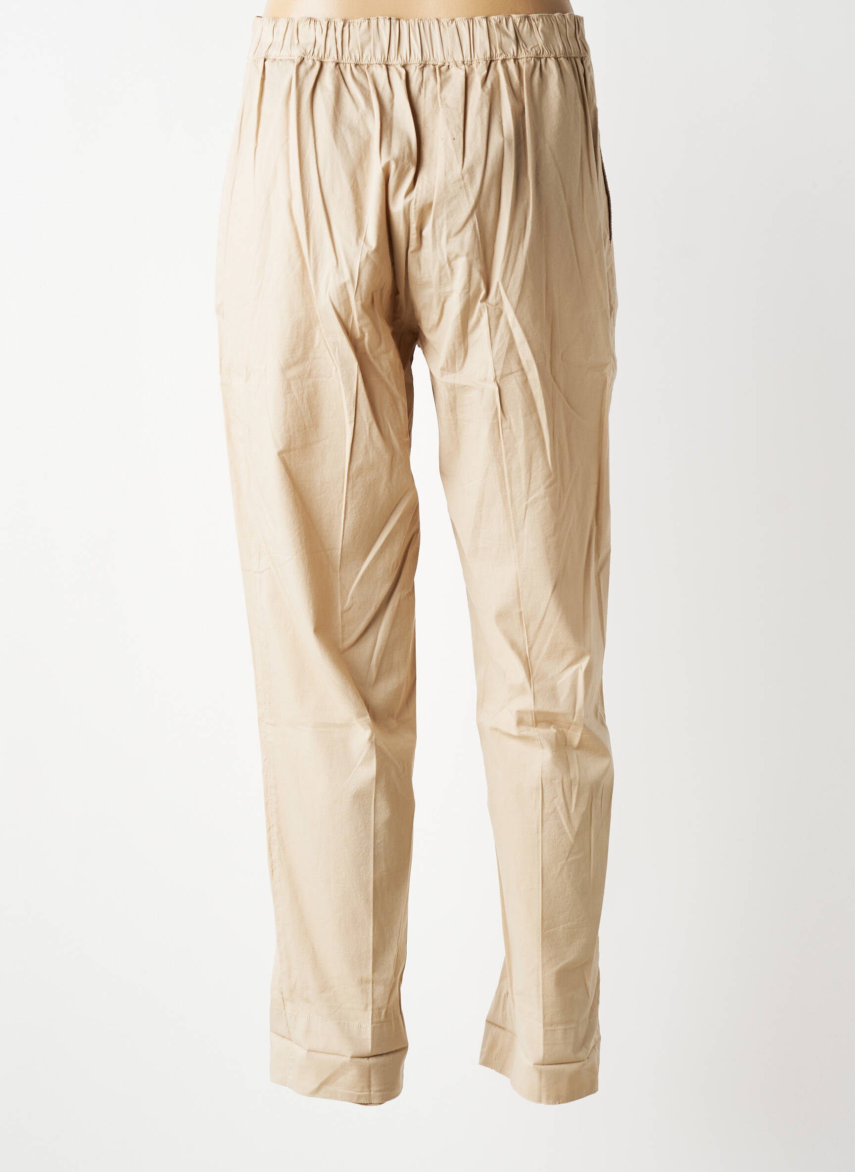 Pantalon drept țesătură poplin mărime normală bej MES SOEURS ET MOI femeie