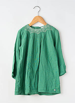 Rochie midi căptușeală mâneci lungi verde IKKS fată