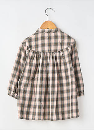 Rochie midi croială evazată mâneci lungi roz IKKS fată