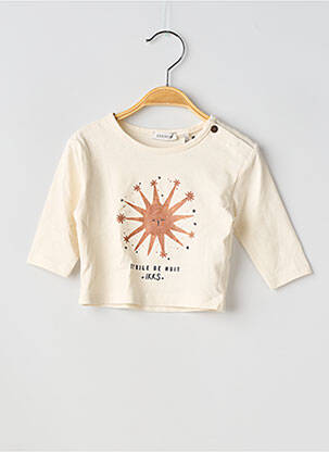 Tricou croială cambrată mâneci lungi bej IKKS fată