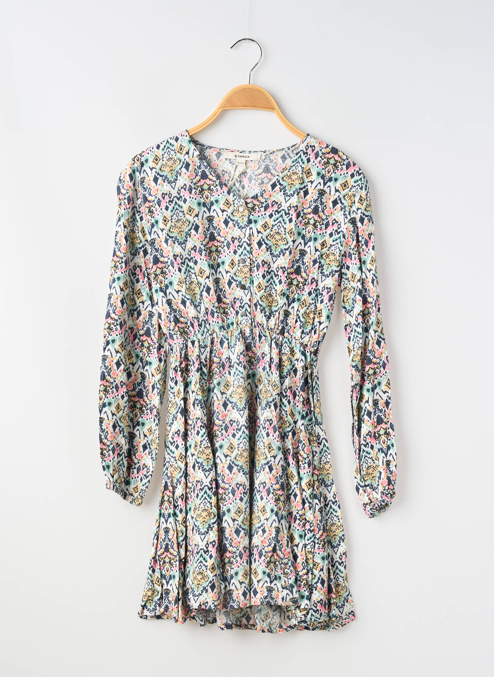 Rochie midi mâneci lungi verde GARCIA fată