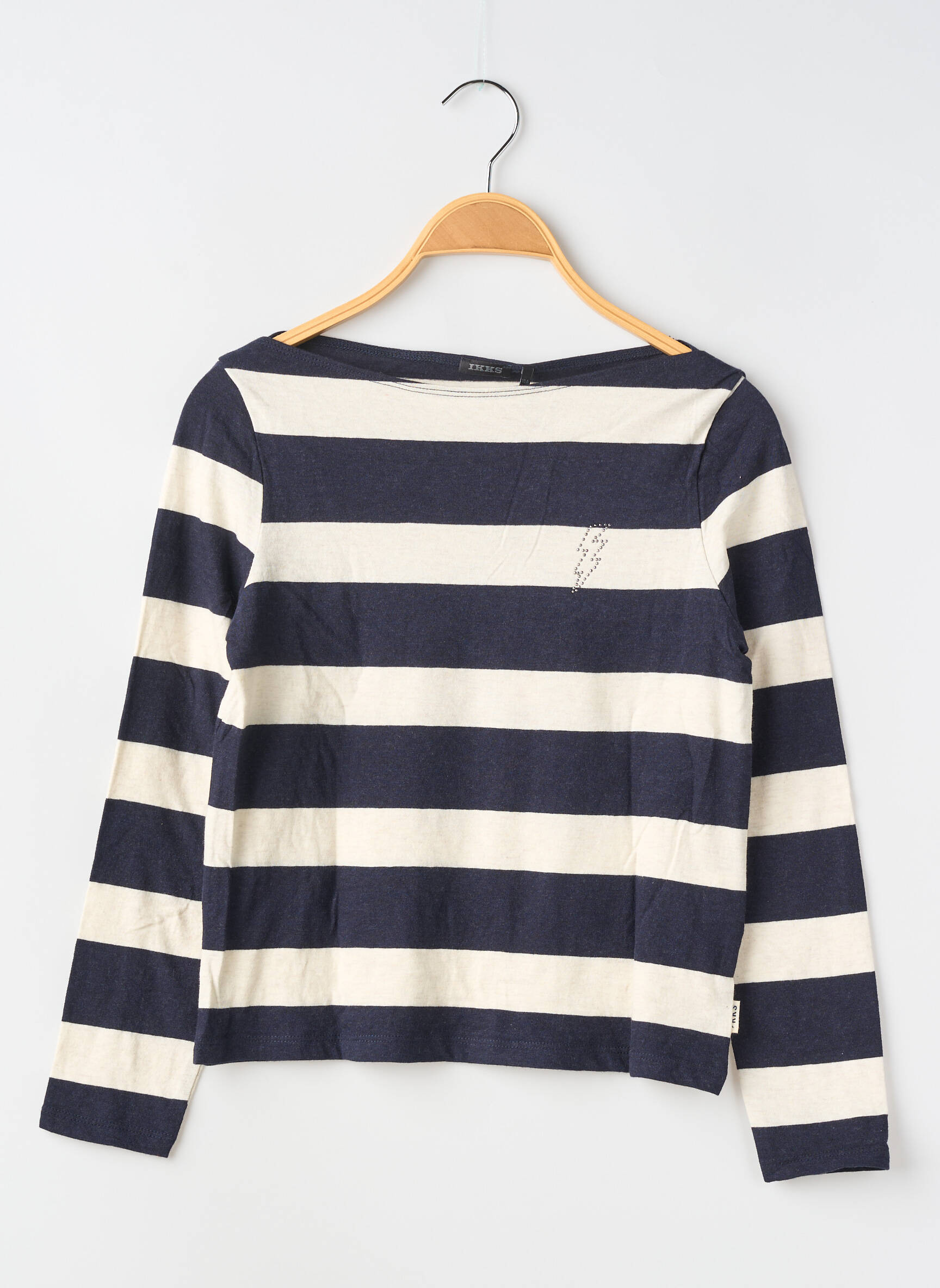 Tricou croială cambrată mâneci lungi albastru IKKS fată