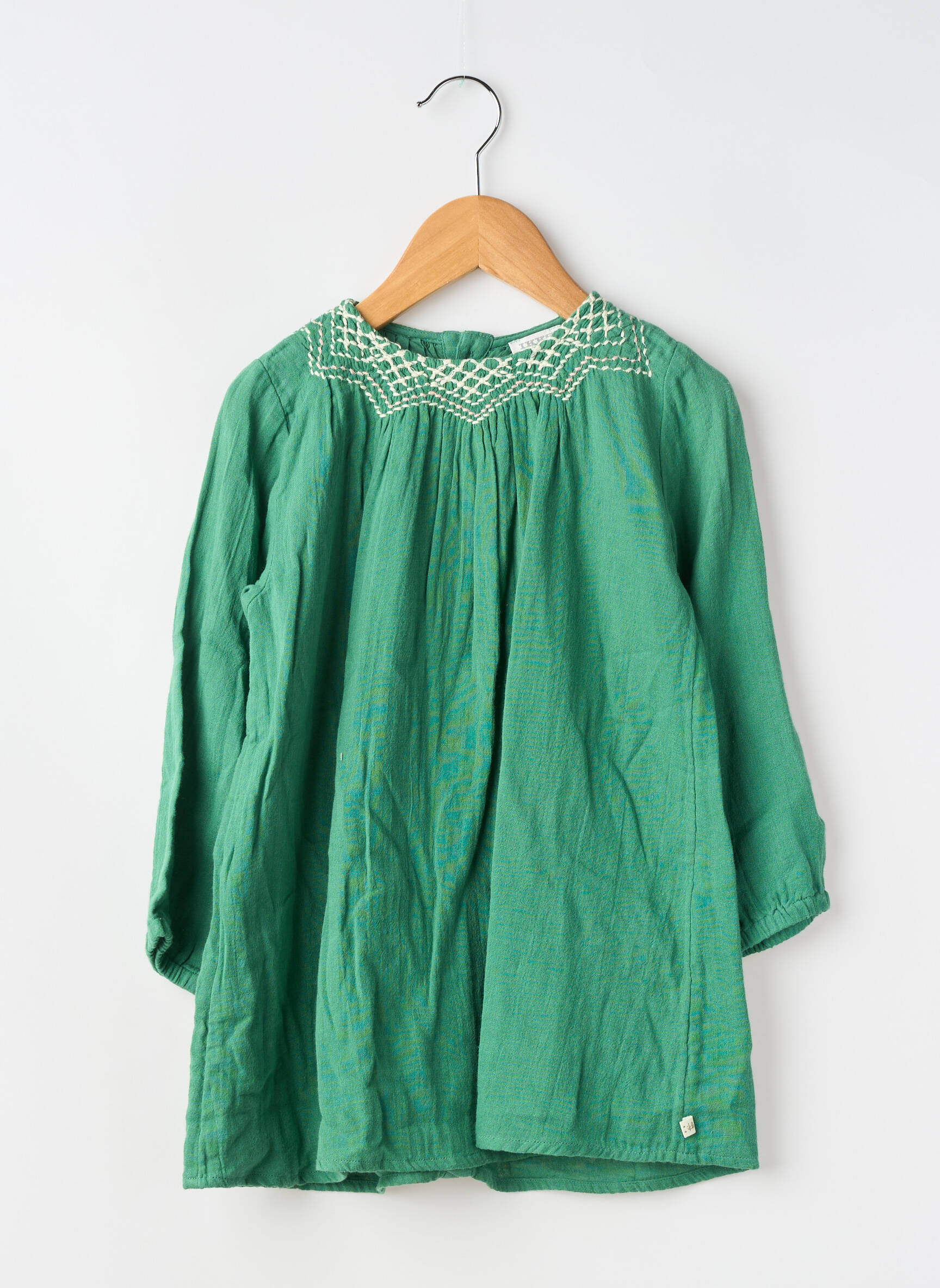 Rochie midi căptușeală mâneci lungi verde IKKS fată