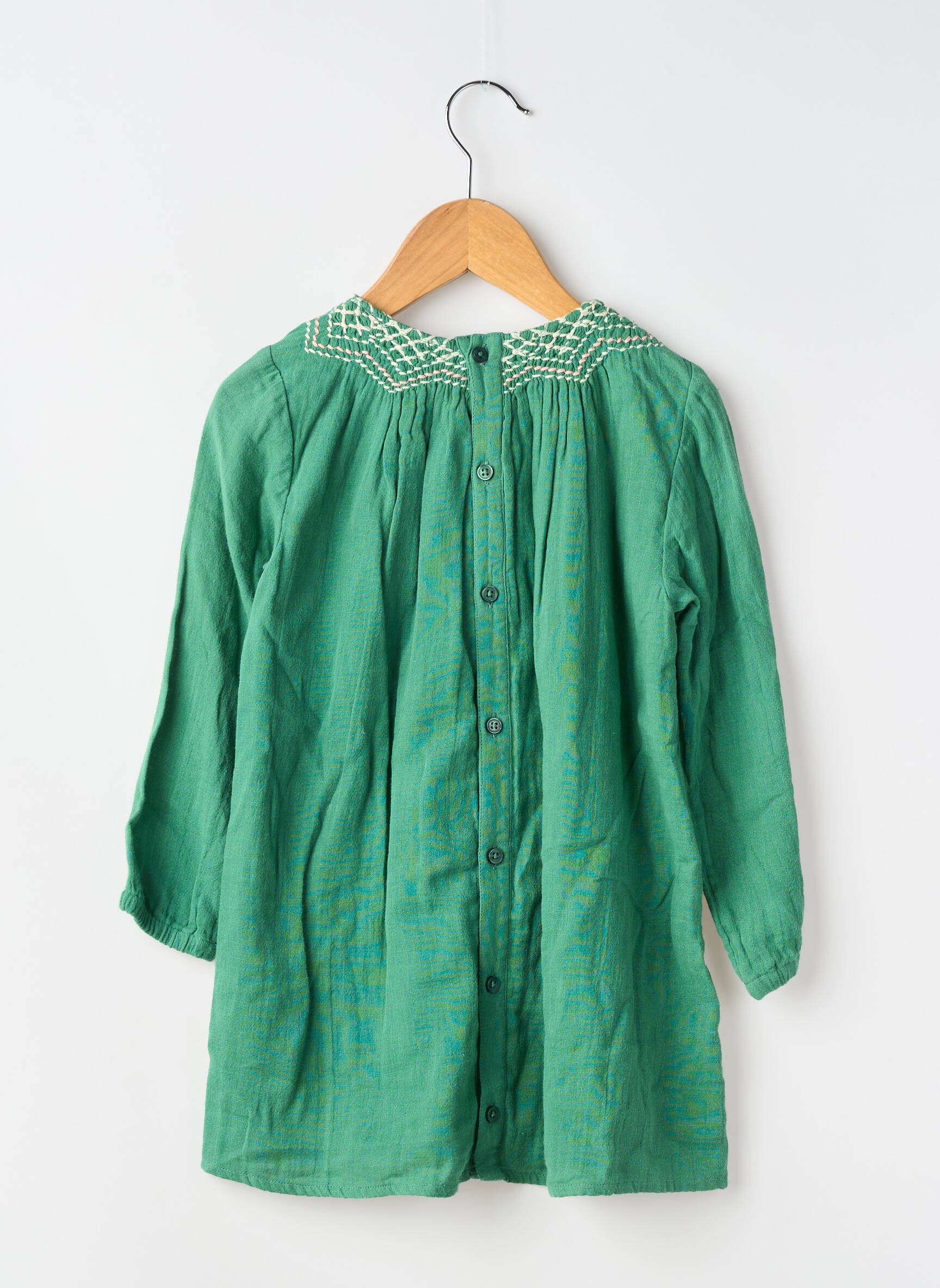 Rochie midi căptușeală mâneci lungi verde IKKS fată