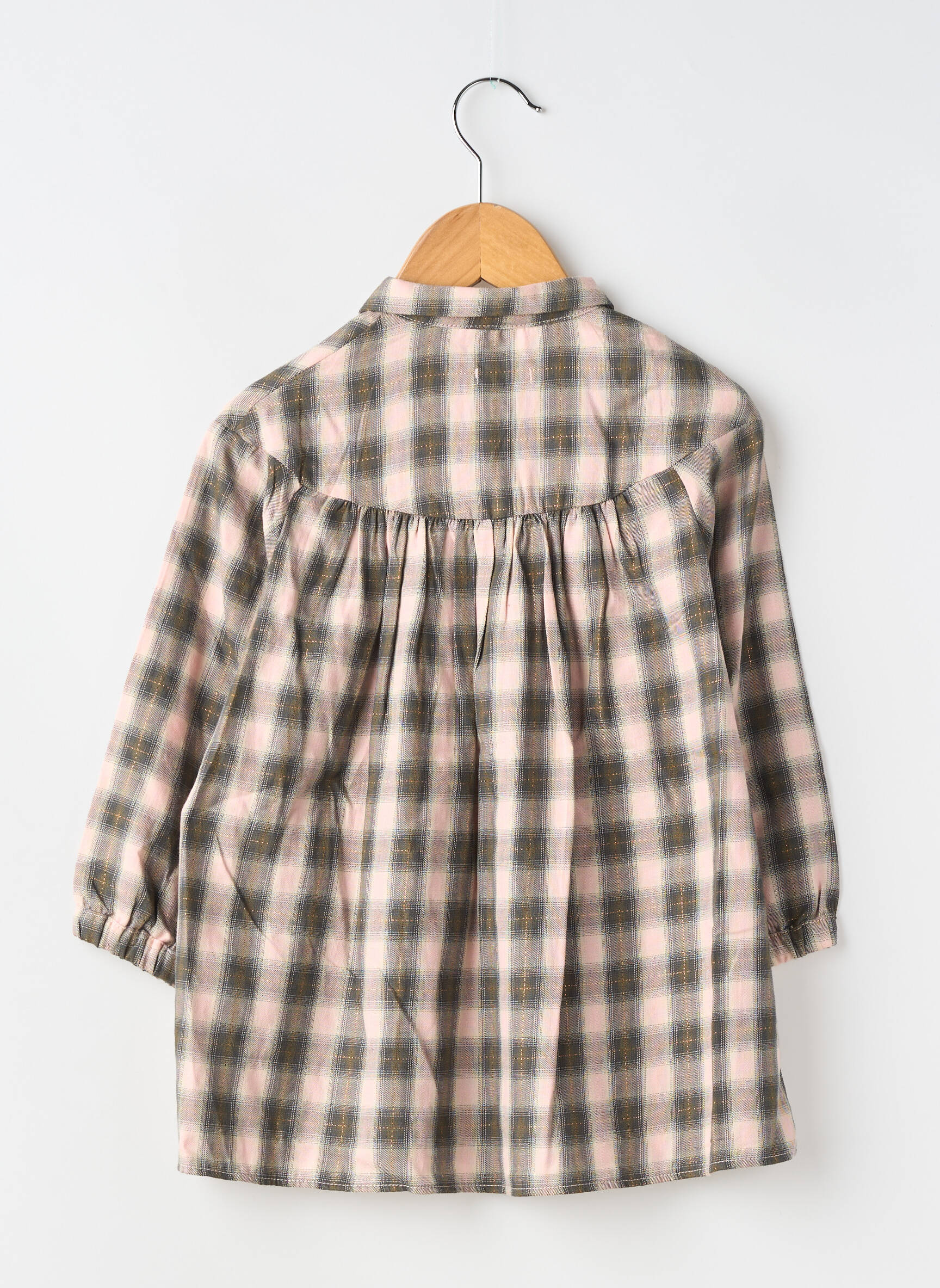 Rochie midi croială evazată mâneci lungi roz IKKS fată