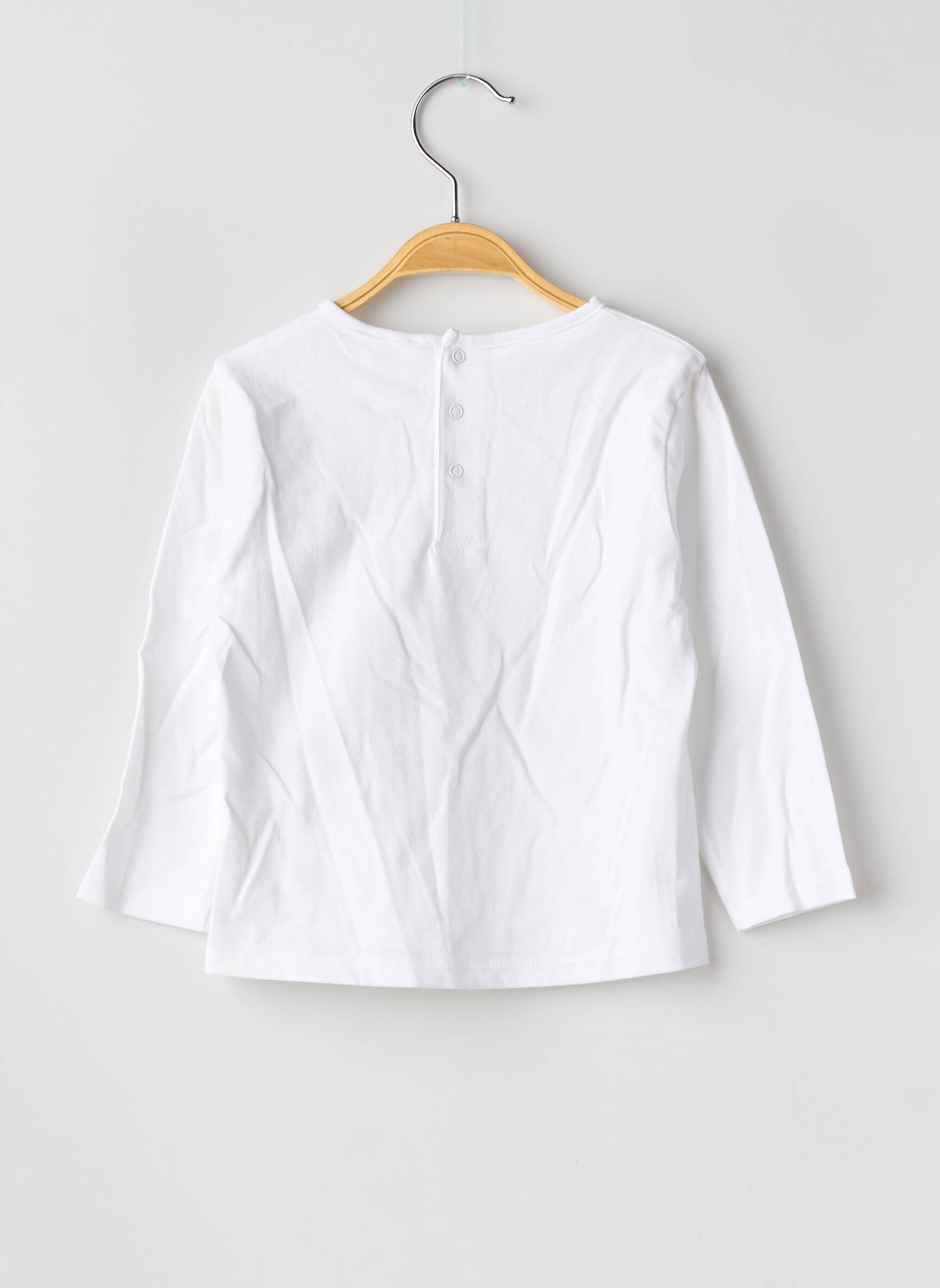 Tricou croială cambrată mâneci lungi alb CARREMENT BEAU fată