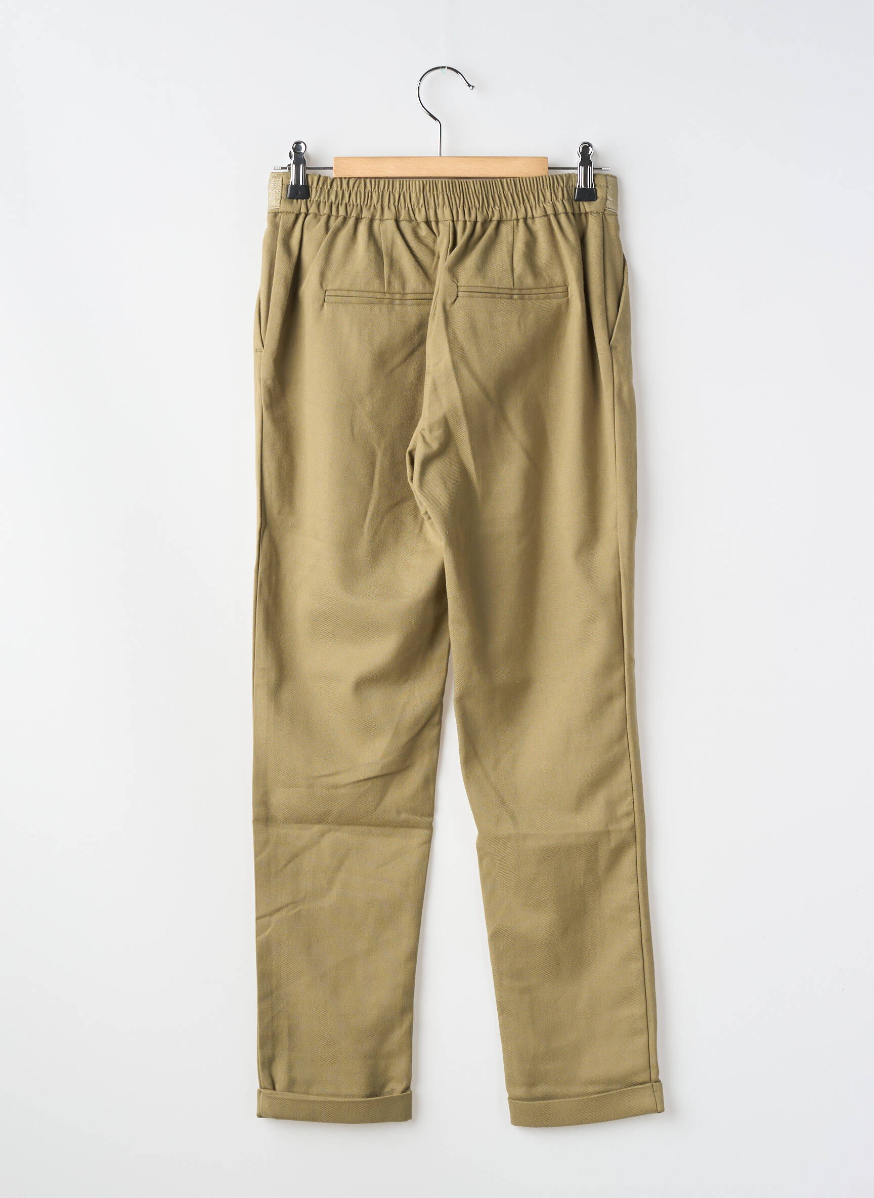 Pantalon drept croială morcov mărime reglabilă verde ONLY fată