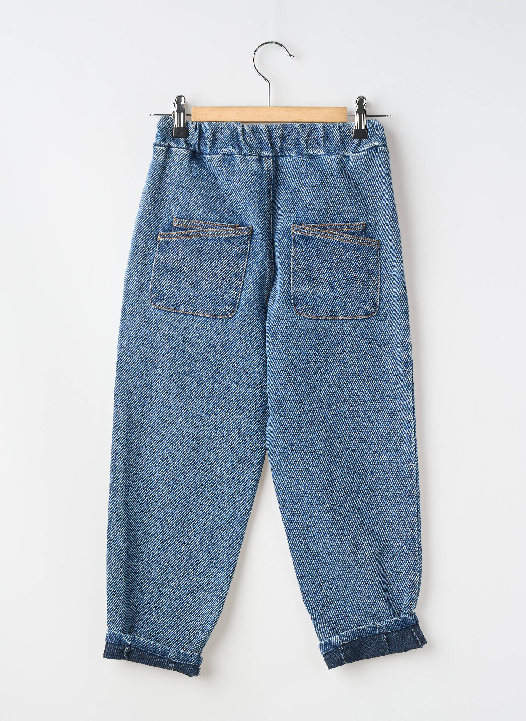 Pantalon drept strânsă pe partea de jos mărime reglabilă albastru LIL'ATELIER fată