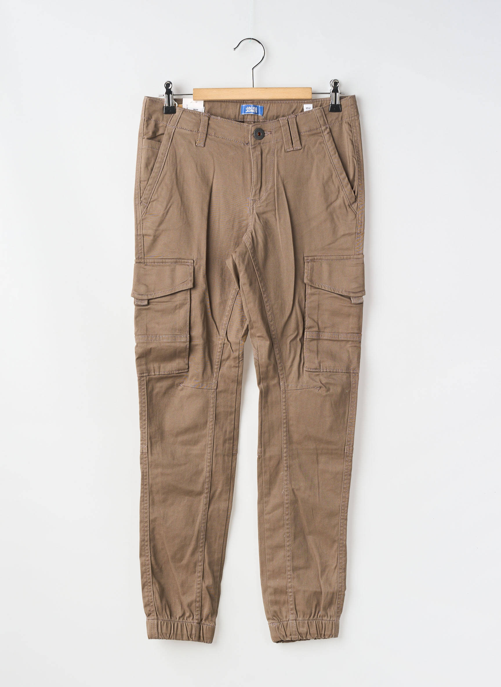 Pantalon cargo țesătură poplin mărime reglabilă maro JACK & JONES băiat