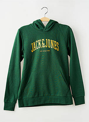 Hanorac cu glugă buzunare mâneci lungi verde JACK & JONES băiat