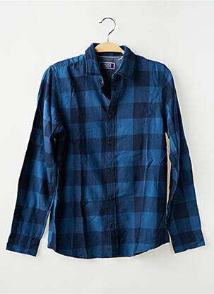 Cămașă cu mâneci lungi țesătură poplin albastru JACK & JONES băiat