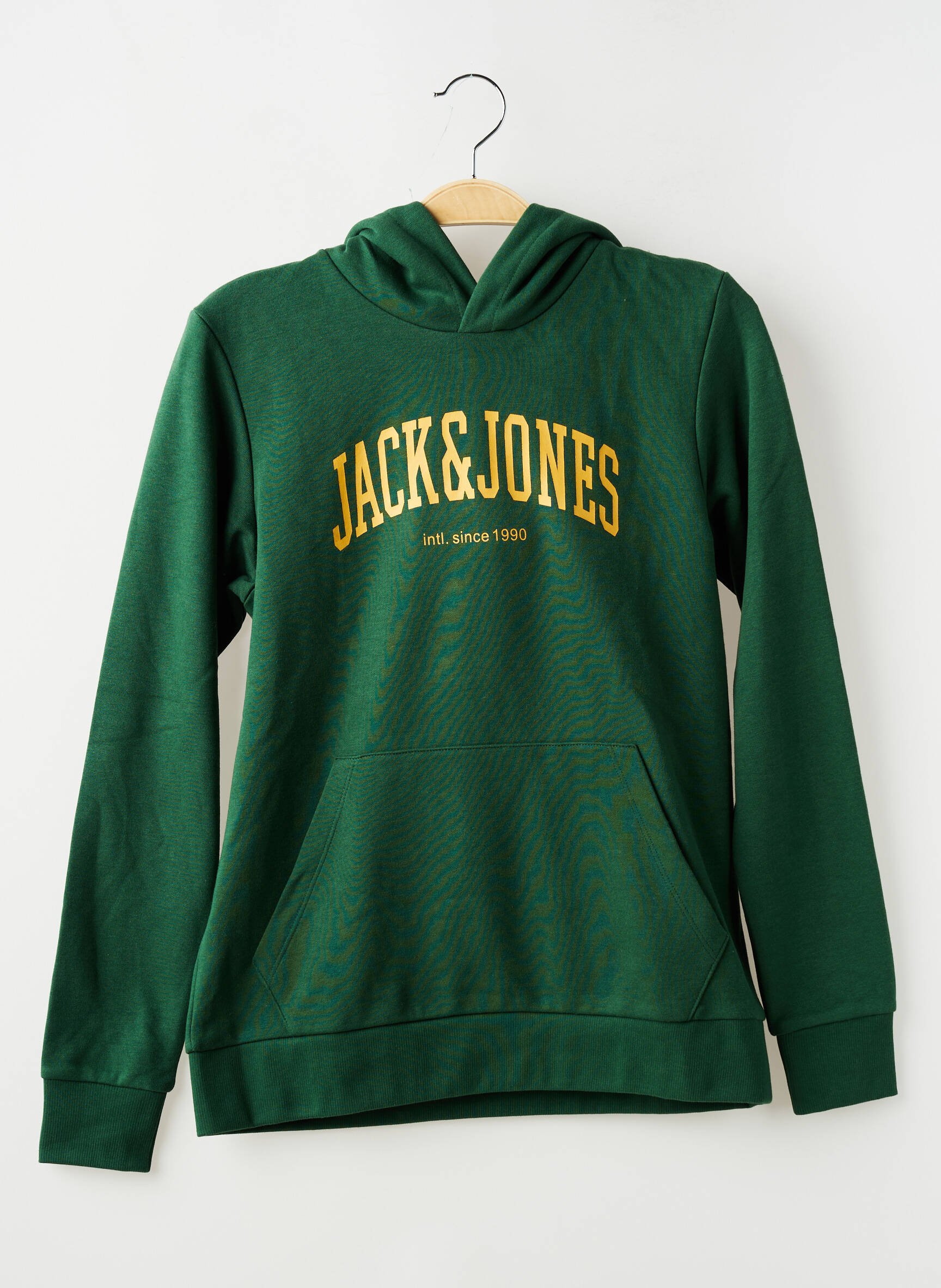 Hanorac cu glugă buzunare mâneci lungi verde JACK & JONES băiat
