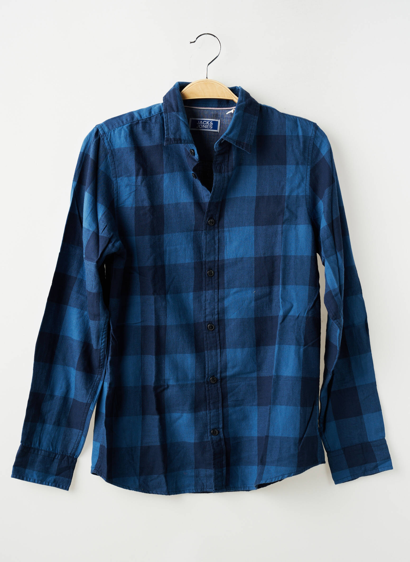 Cămașă cu mâneci lungi țesătură poplin albastru JACK & JONES băiat