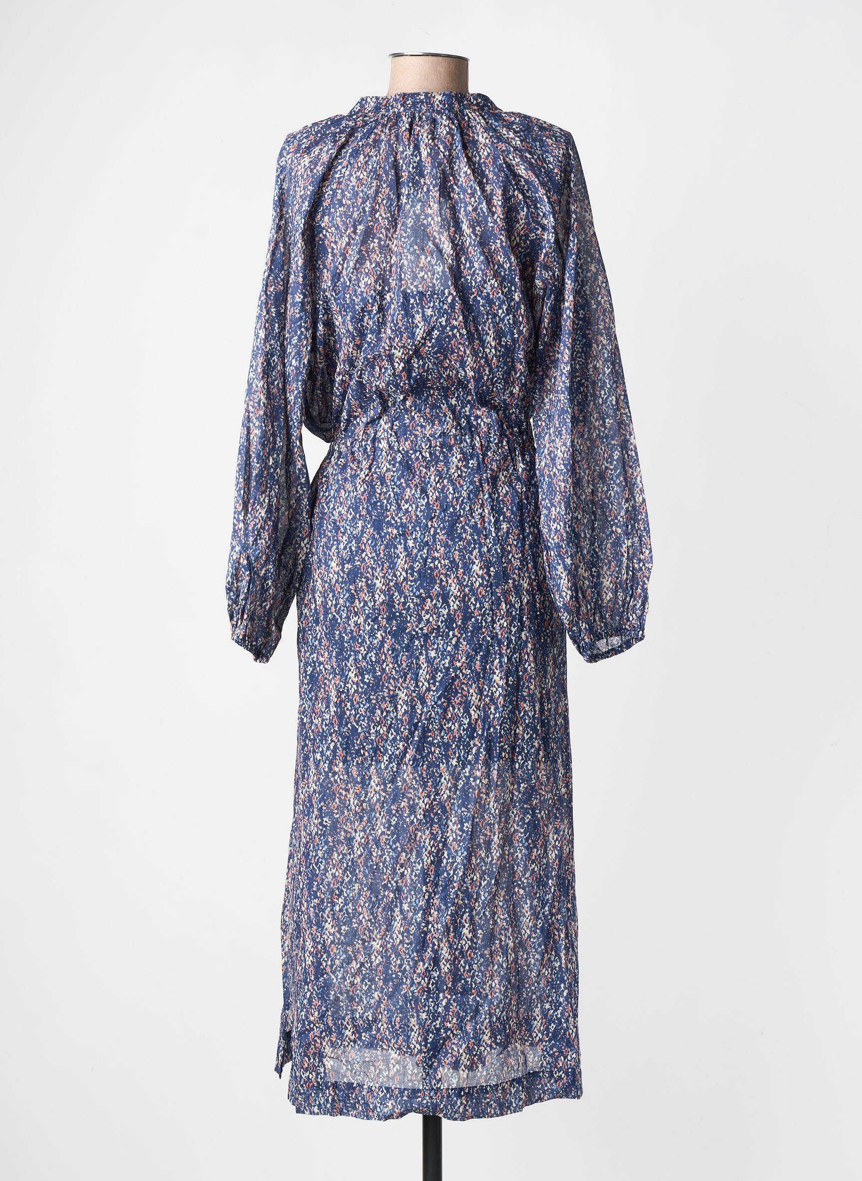 Rochie lungă mâneci lungi mâneci lungi albastru GRACE & MILA femeie