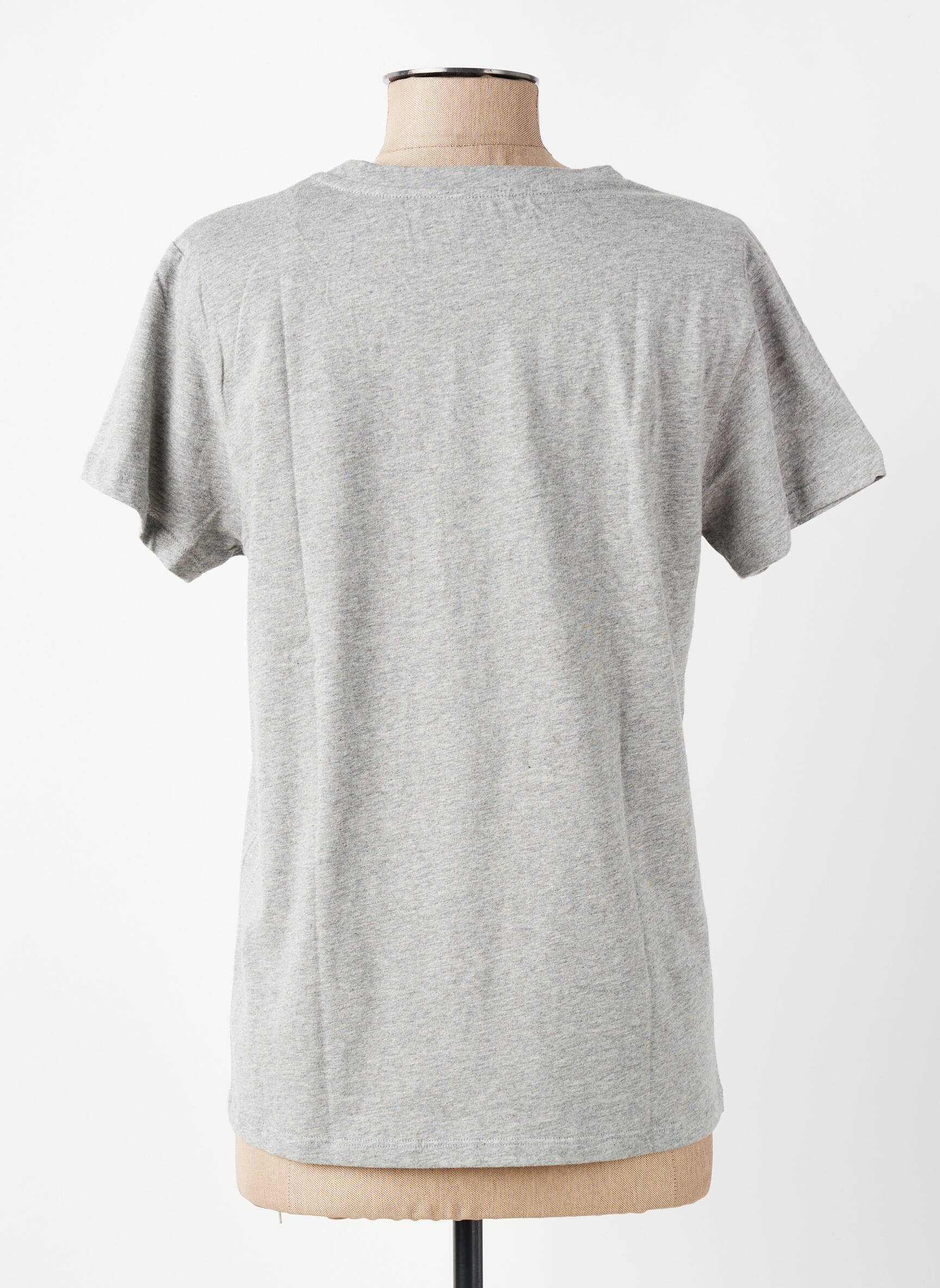 Tricou serigrafie mâneci scurte gri KANOPE femeie