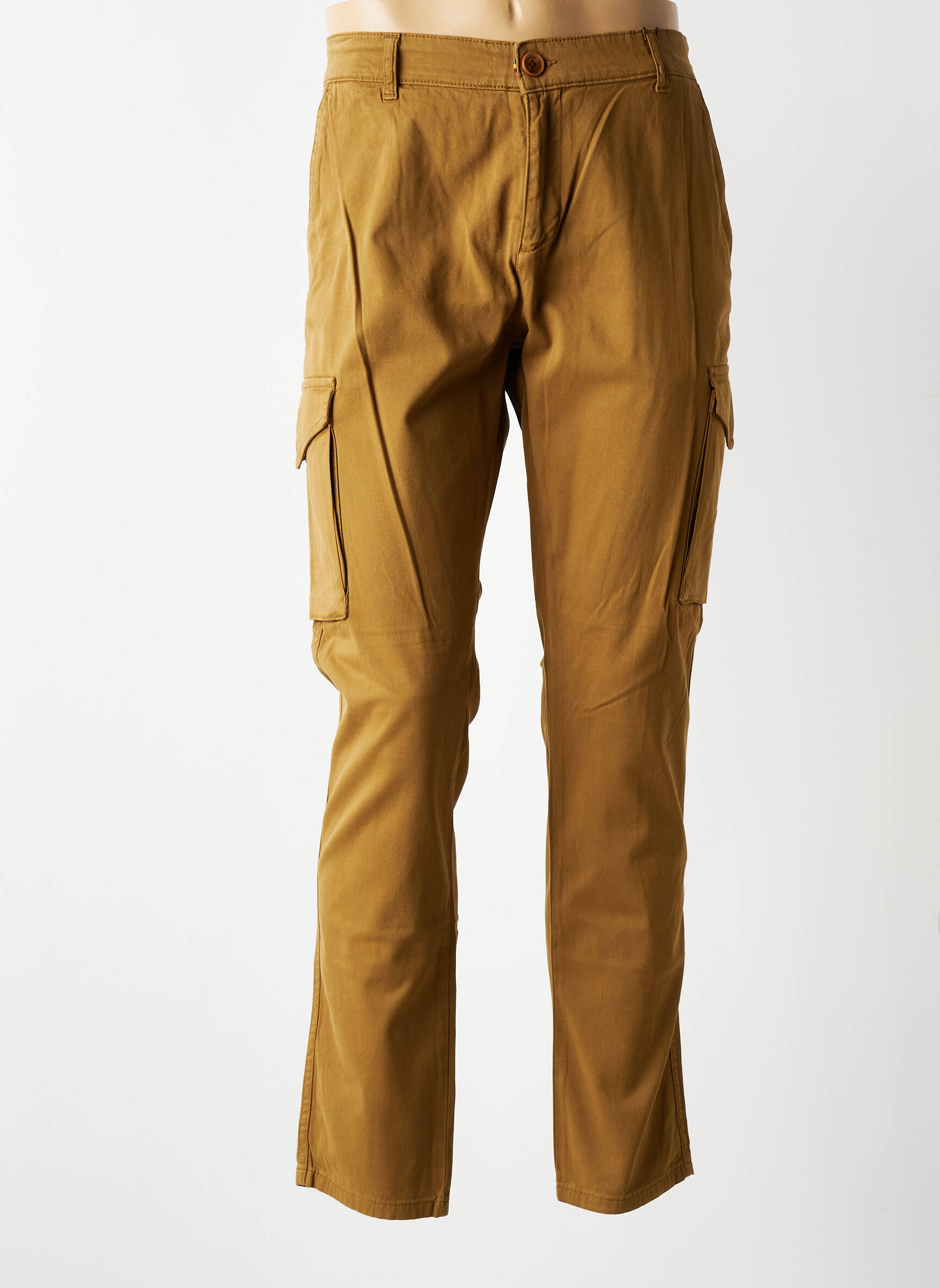 Pantalon cargo talie cu cleme mărime normală maro BENSON & CHERRY bărbat