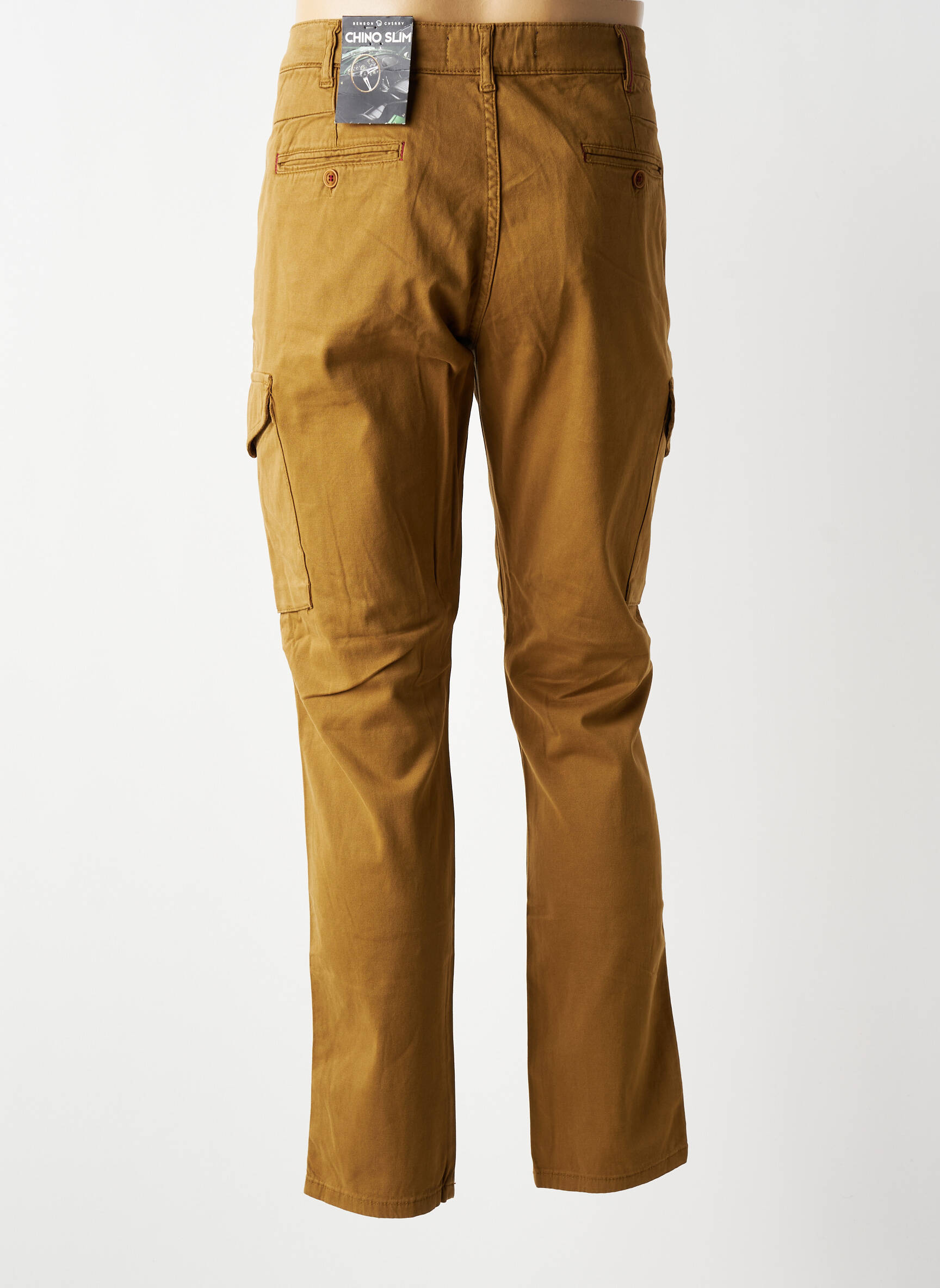Pantalon cargo talie cu cleme mărime normală maro BENSON & CHERRY bărbat