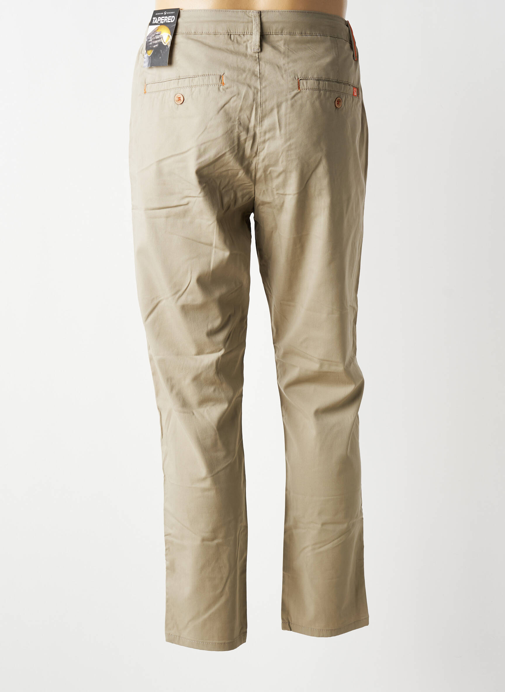 Pantalon chino țesătură poplin mărime normală bej BENSON & CHERRY bărbat