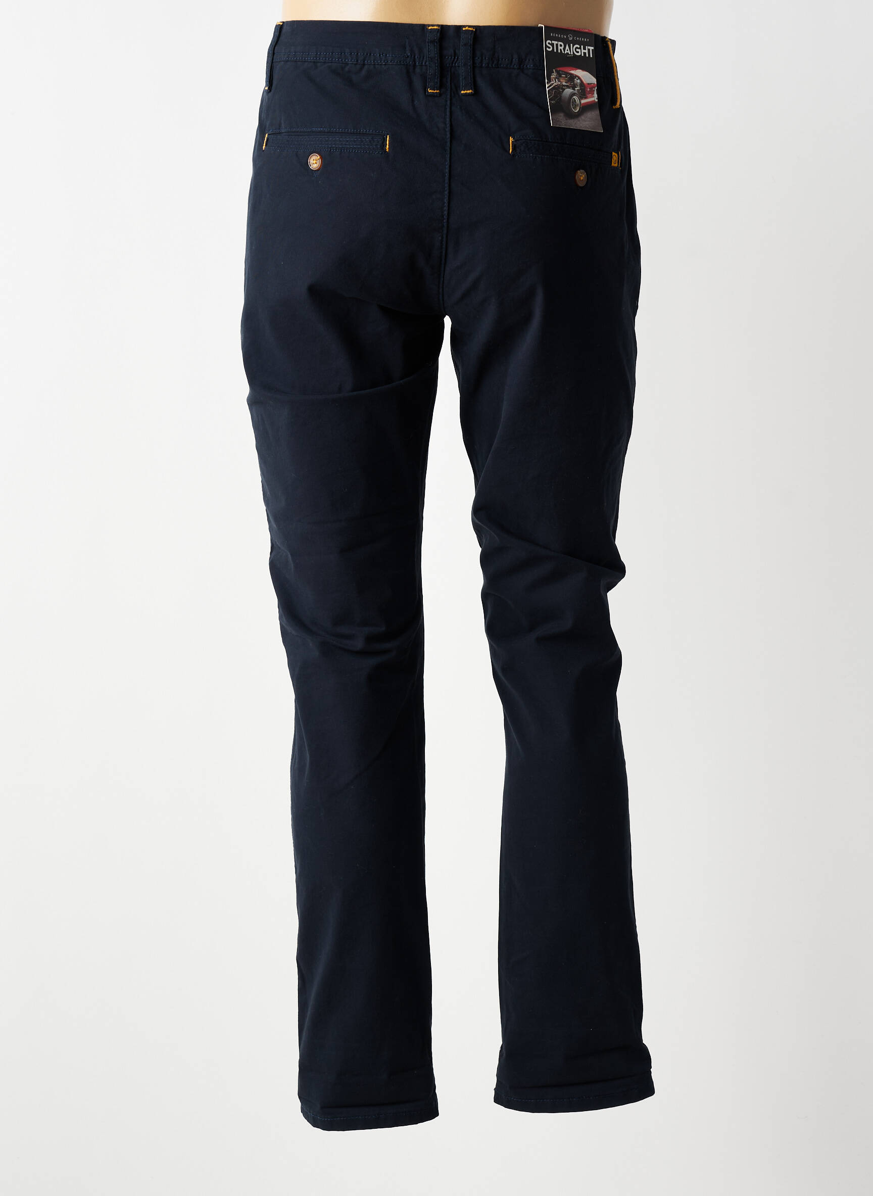 Pantalon chino țesătură poplin mărime normală albastru BENSON & CHERRY bărbat