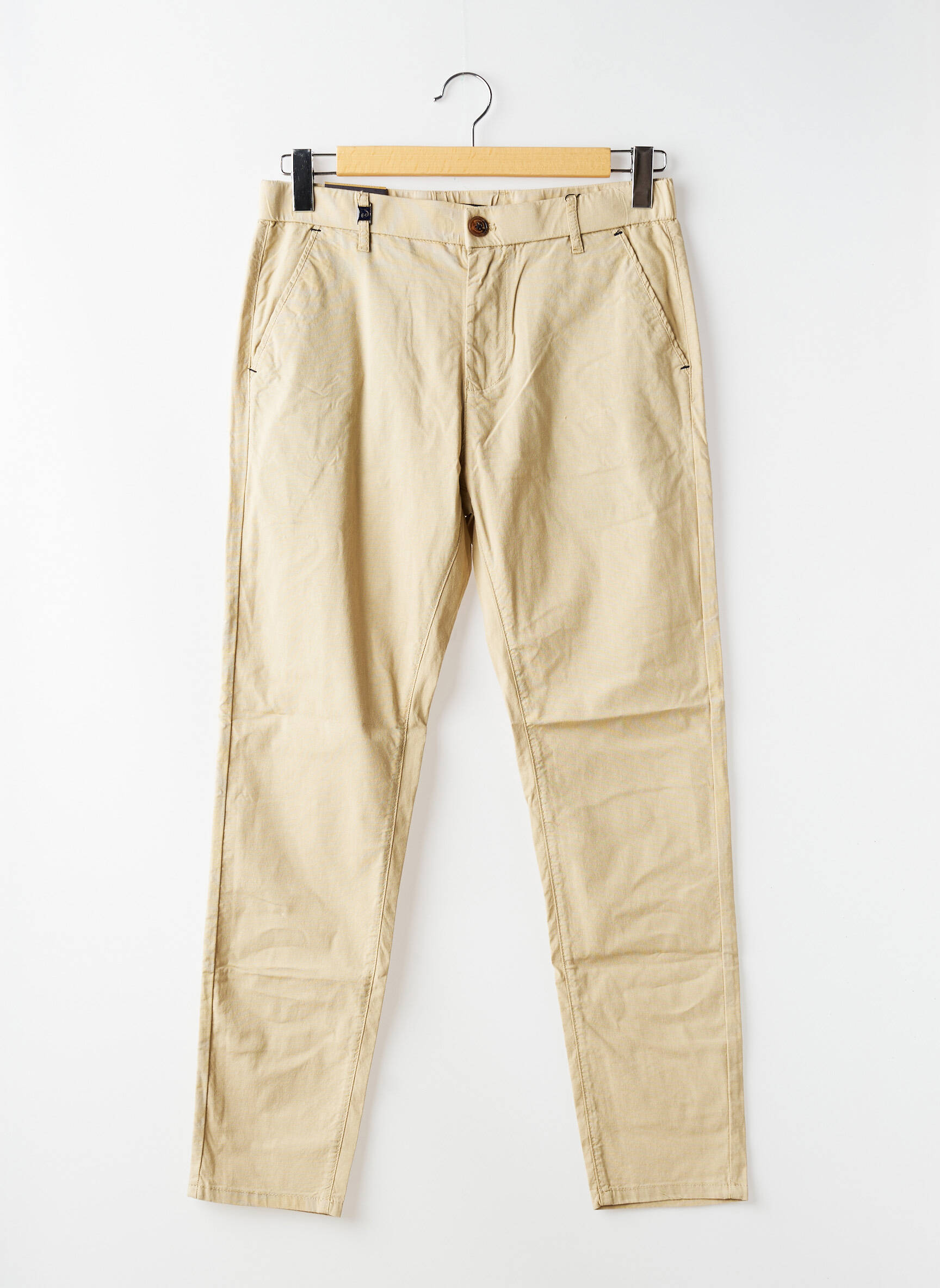 Pantalon chino țesătură poplin mărime normală bej BENSON & CHERRY bărbat