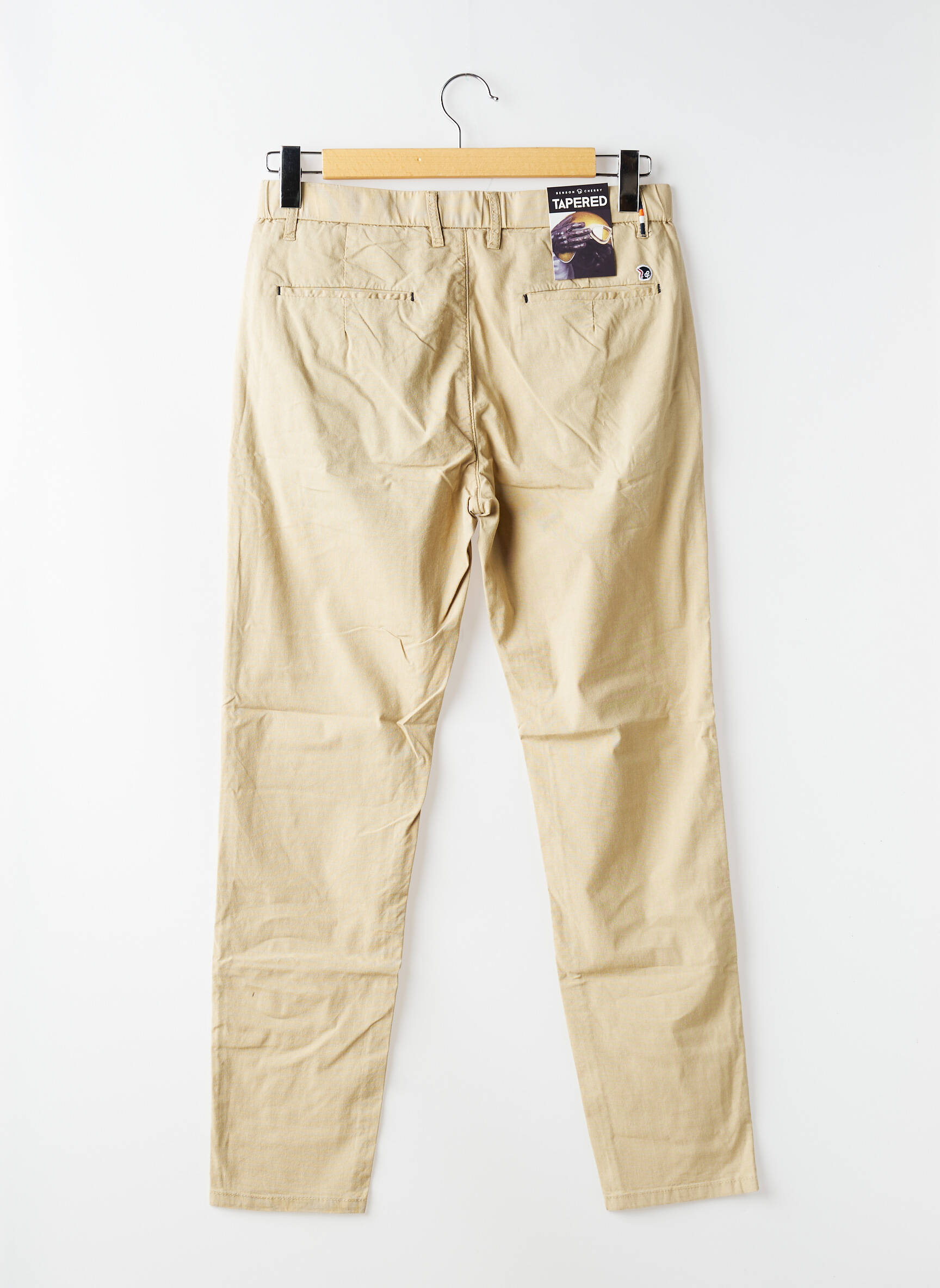 Pantalon chino țesătură poplin mărime normală bej BENSON & CHERRY bărbat
